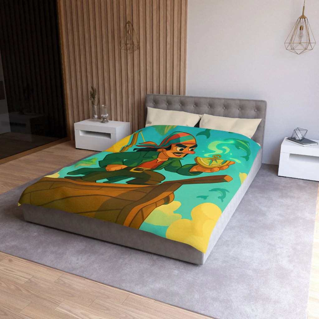 Housse de Couette Microfibre Art Graphique Contemporain Style Décoratif Chambre Tendance