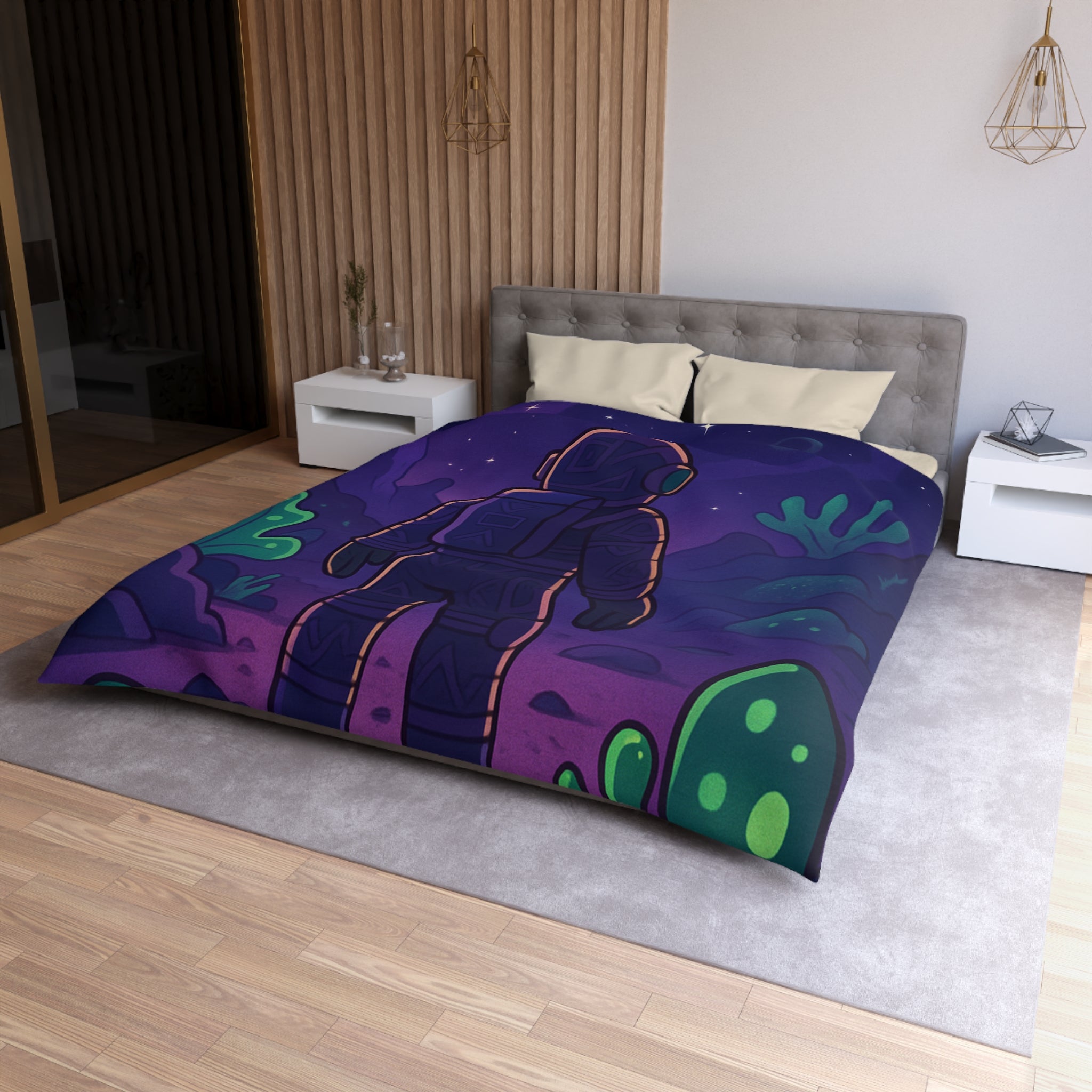 Plongée Onirique dans l'Espace: Astronaute Explorant Paysage Stellaire Céleste et Mystérieux