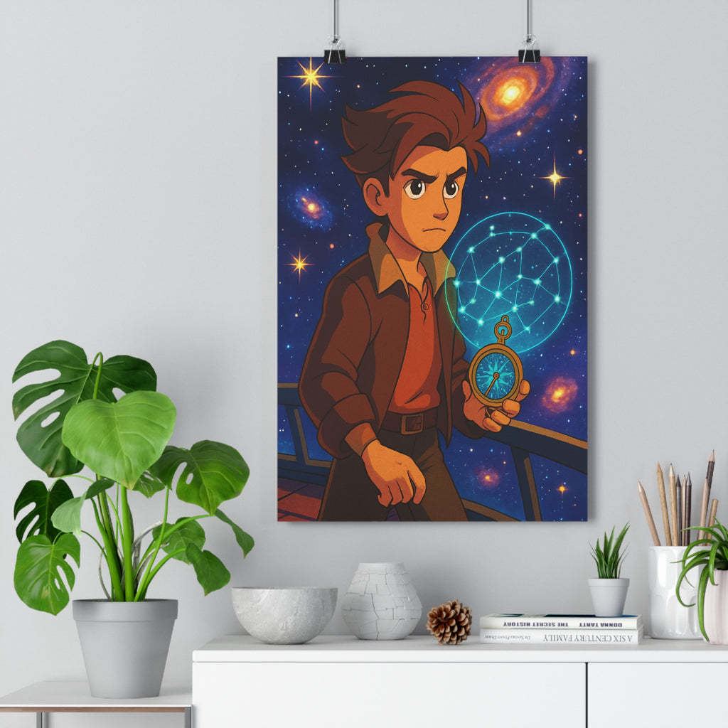 Poster décoratif aventurier étoiles sciencefiction cosmique épique vaisseau spatial galaxie ciel chambre ambiance qualité