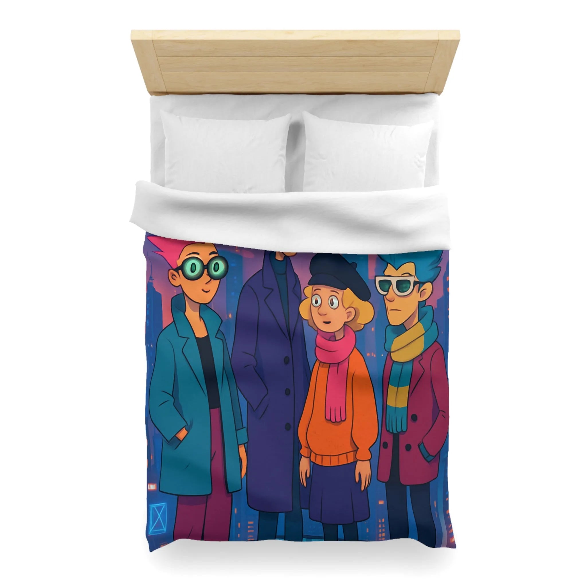 Éclat Pop Art : Style Audacieux et Couleurs Vives sur Housse de Couette Futuriste