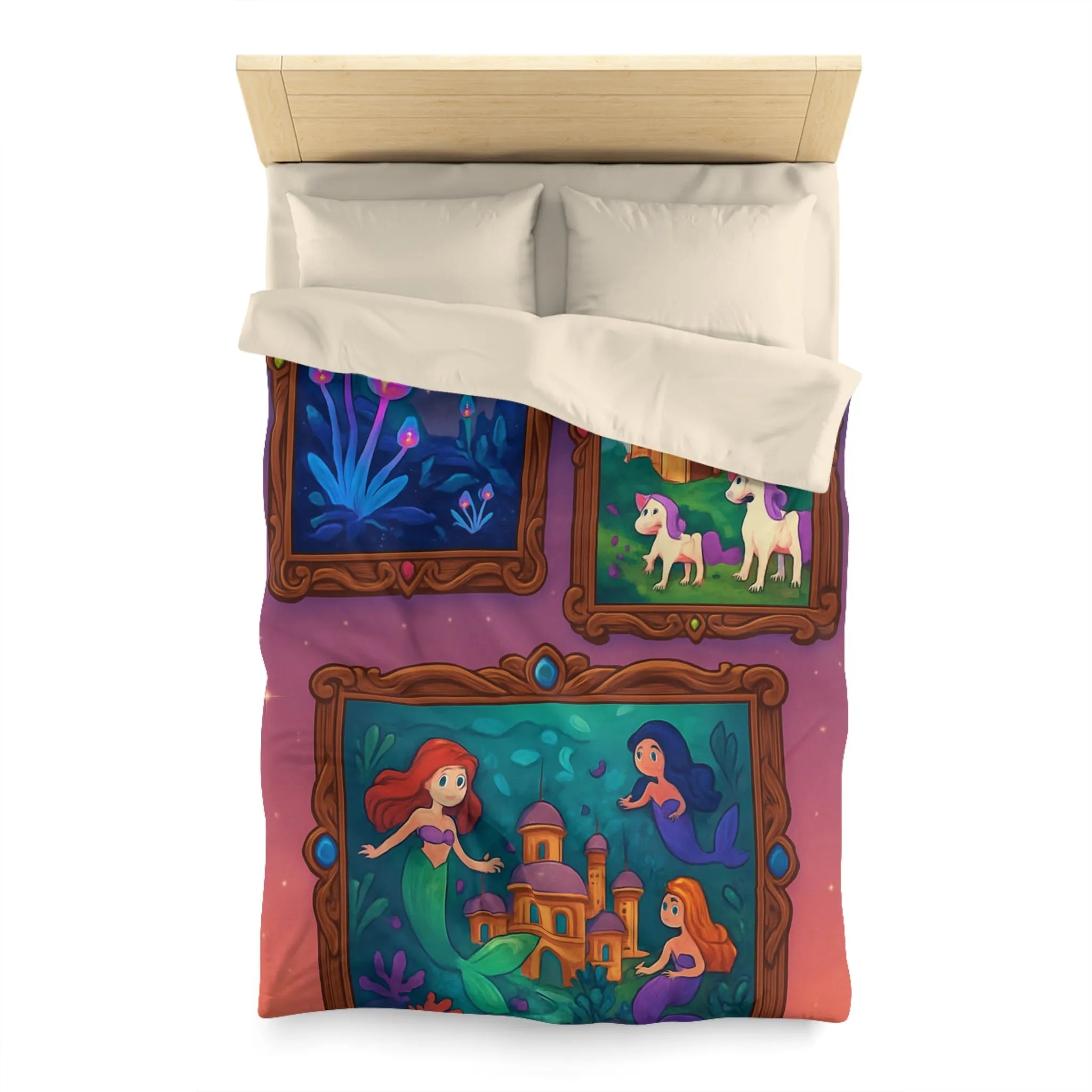 Housse de couette colorée inspirée de contes de fées avec motifs enchanteurs et magiques