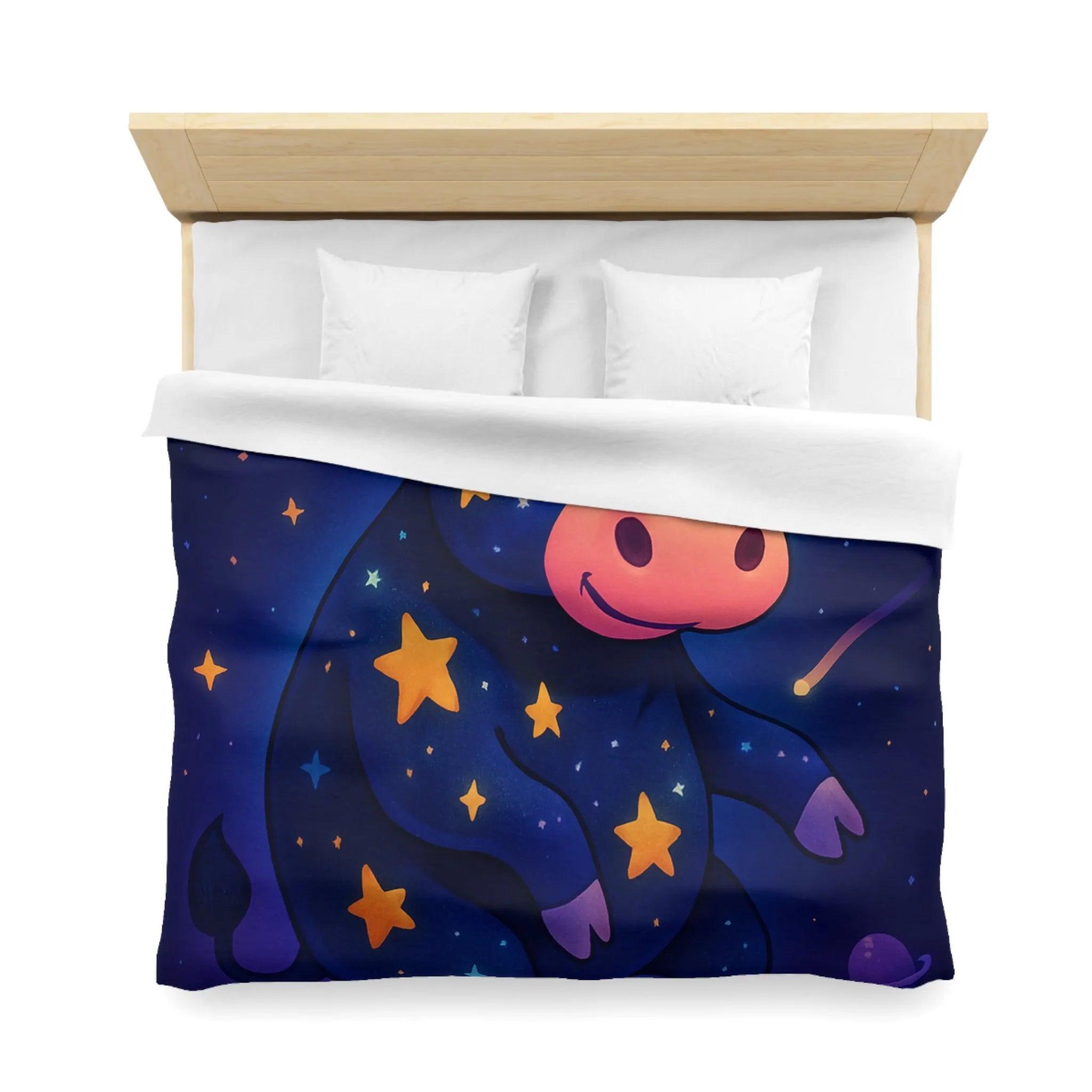 Housse de couette enfant avec taureau cosmique et étoiles au ciel enchanteur