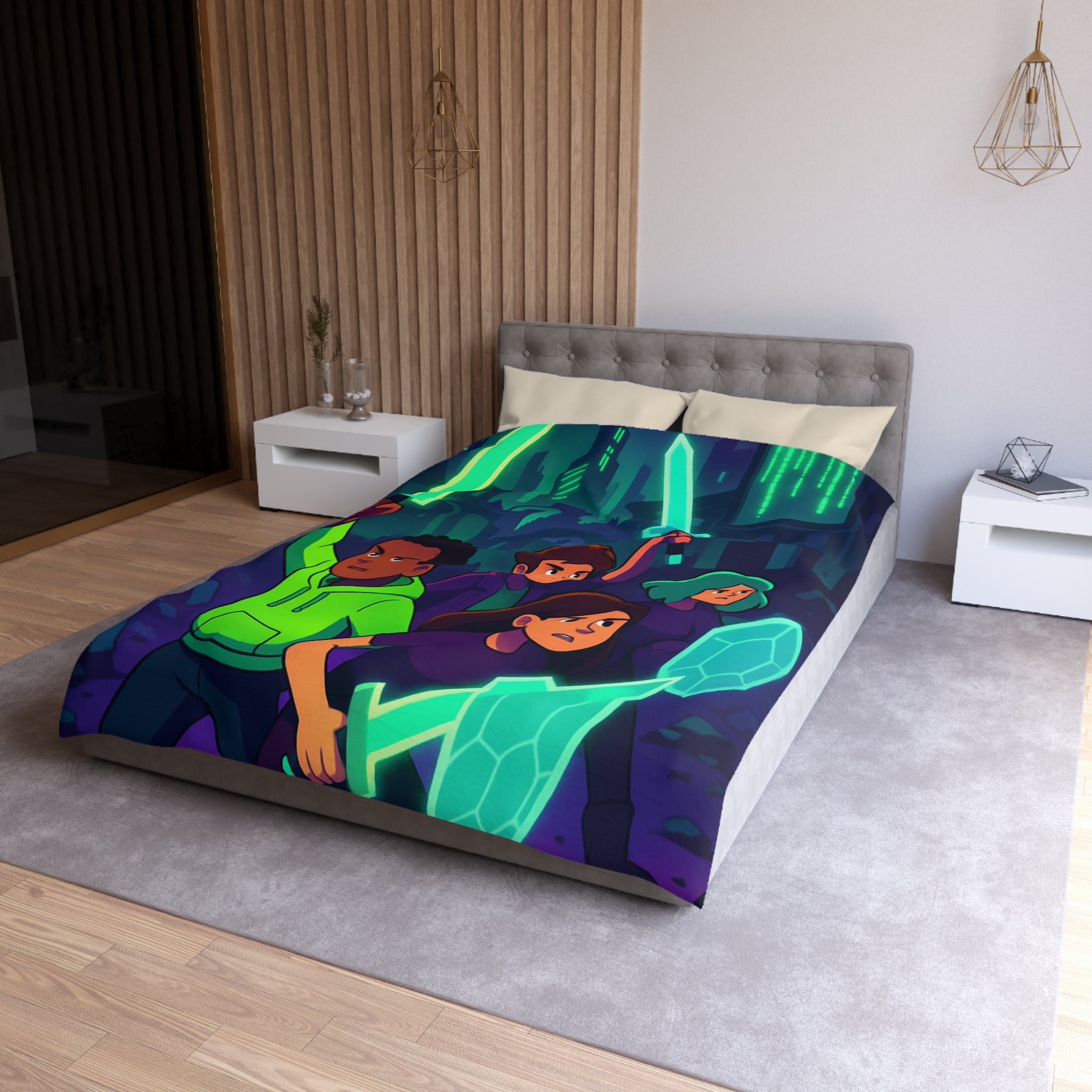 Housse de Couette Microfibre Création Artistique Moderne Design Exclusif Décoration Chambre