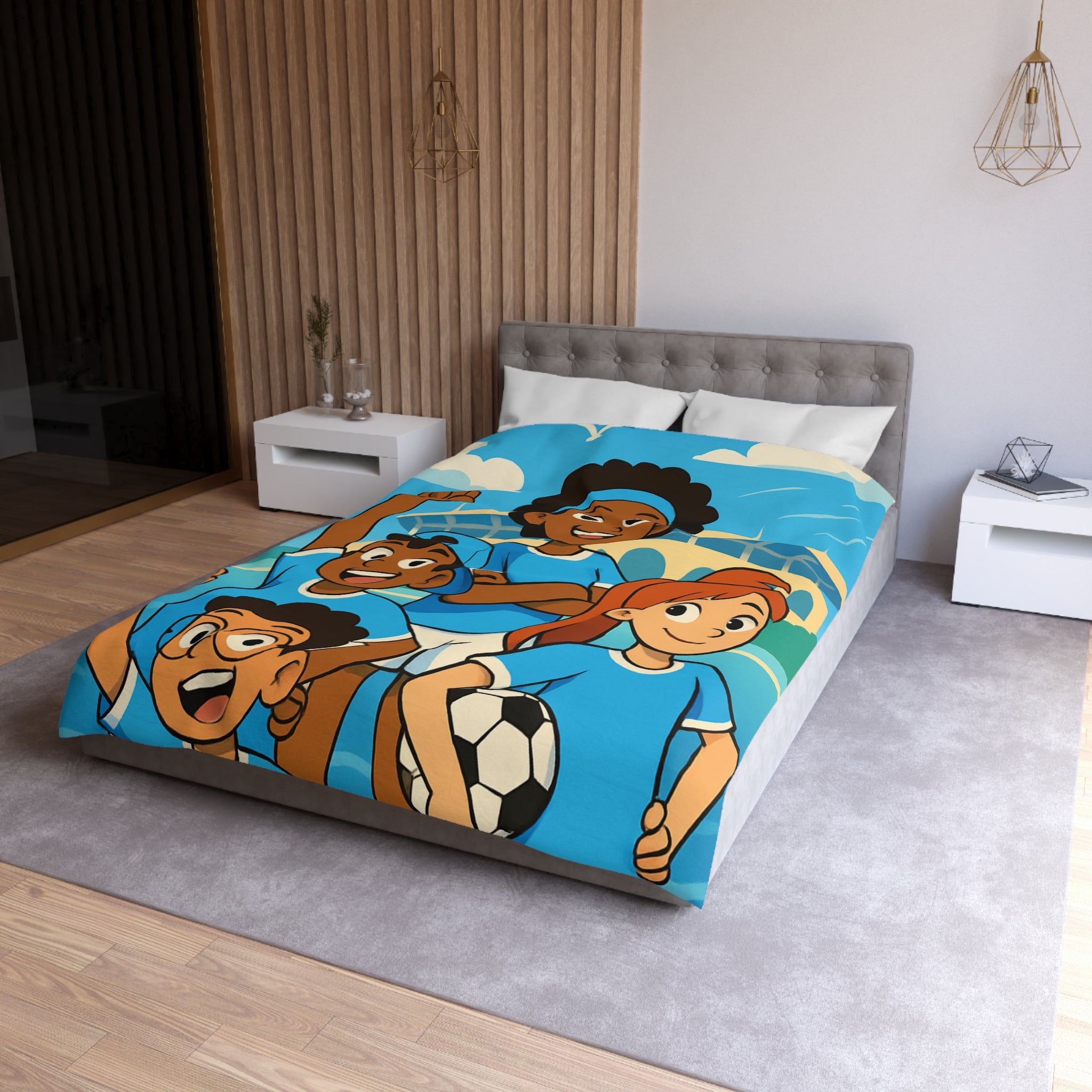 Housse de Couette Microfibre Illustration Unique Design Moderne Décoration Intérieure Raffinée