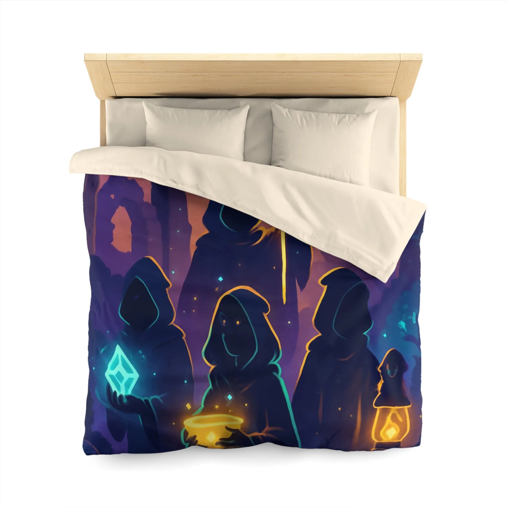 Envoûtante Housse de Couette Mystique avec Teintes Magiques et Figures Ensorcelantes