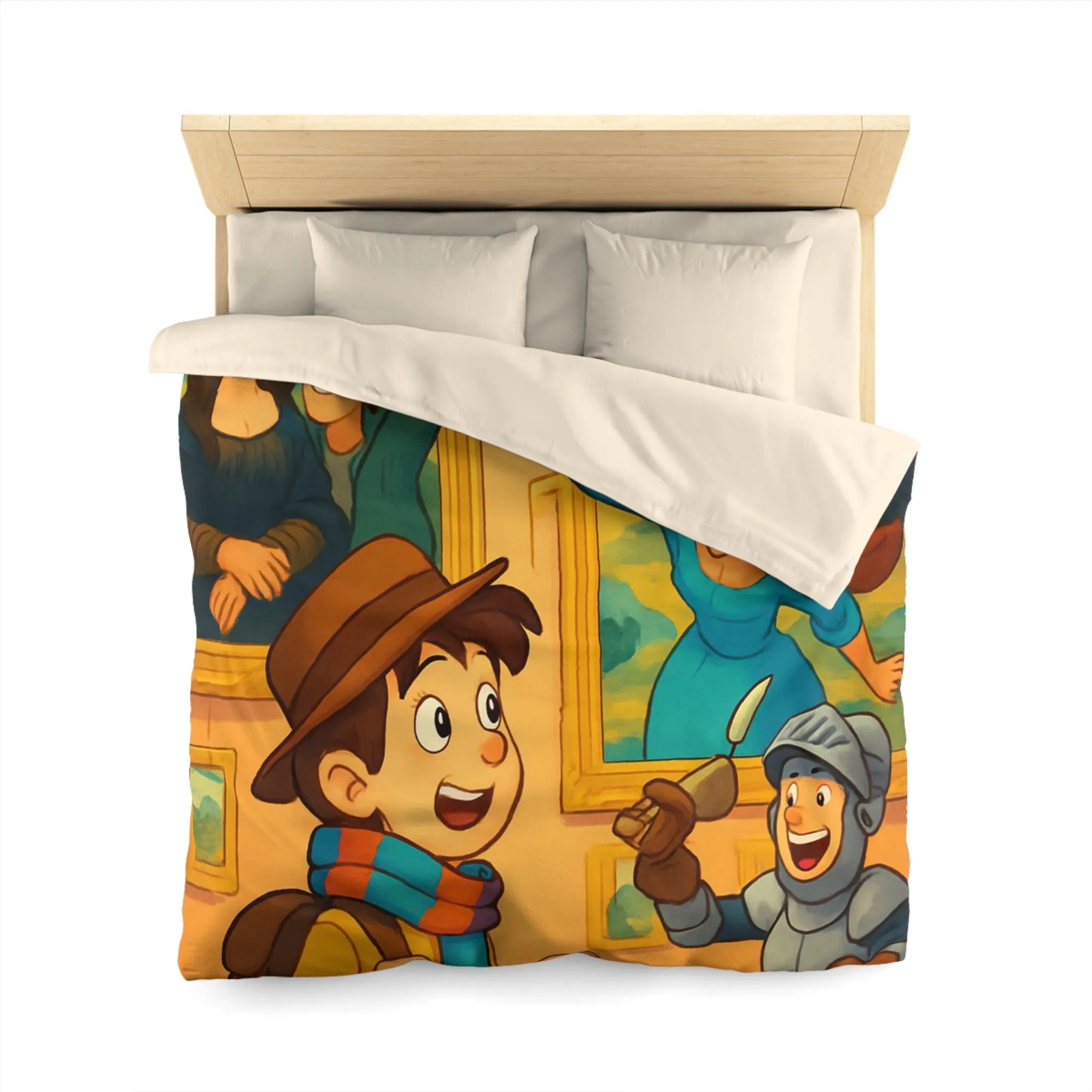 Couette Enfant Haute Qualité Motif Musée Aventure Jeux Joyeux Chevalier Éducatif Coloré