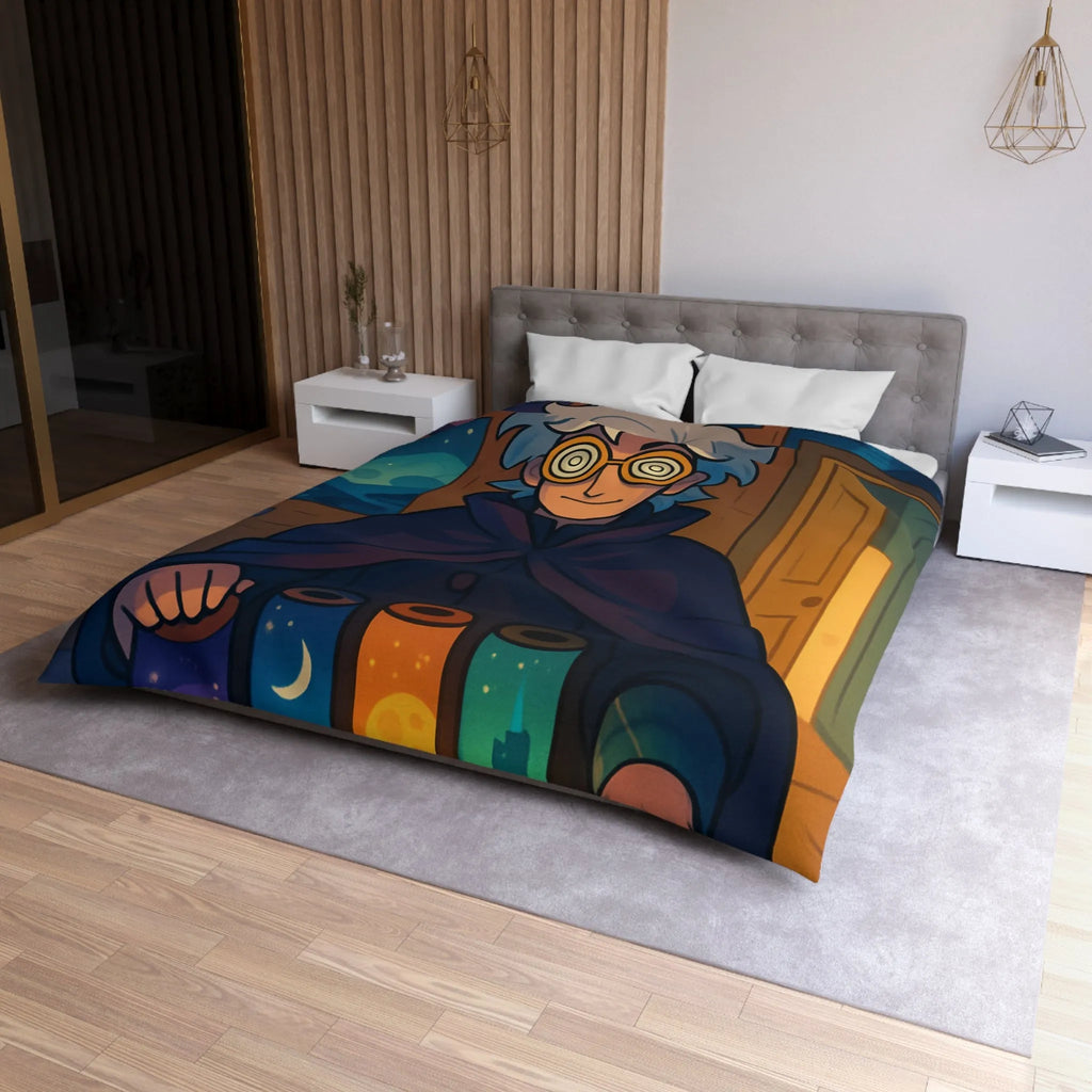 Housse de couette magique avec design nocturne sur fond de lune et étoiles