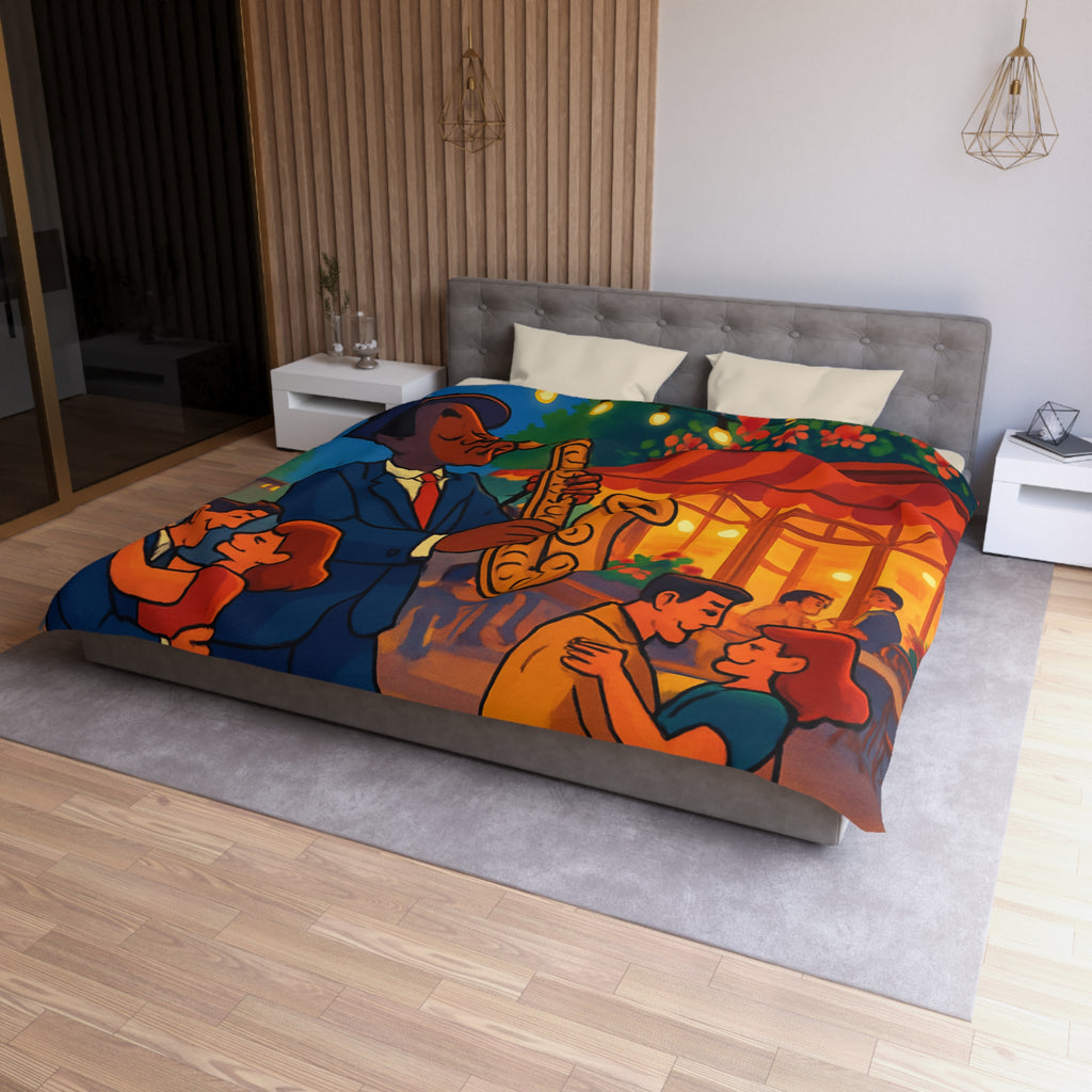 Housse de Couette Romantique Jazz Nuit avec Danseurs et Lumières Ambiance Parisienne