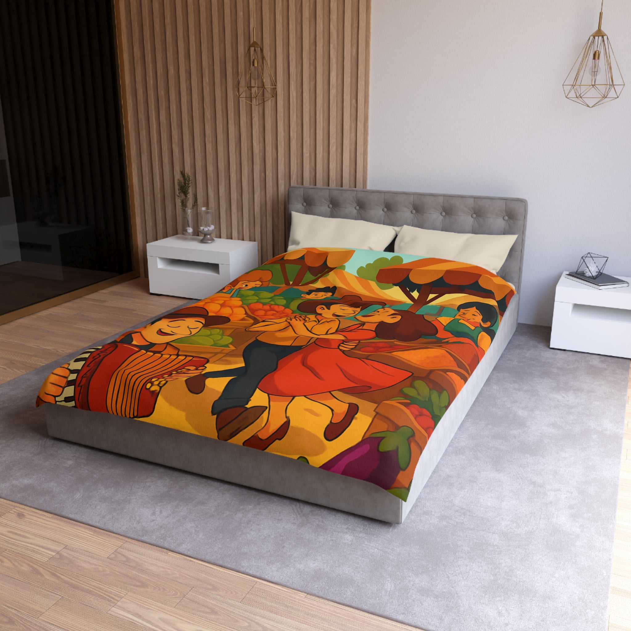 Housse de Couette Microfibre Design Artistique Moderne Décoration Chambre Confort Premium