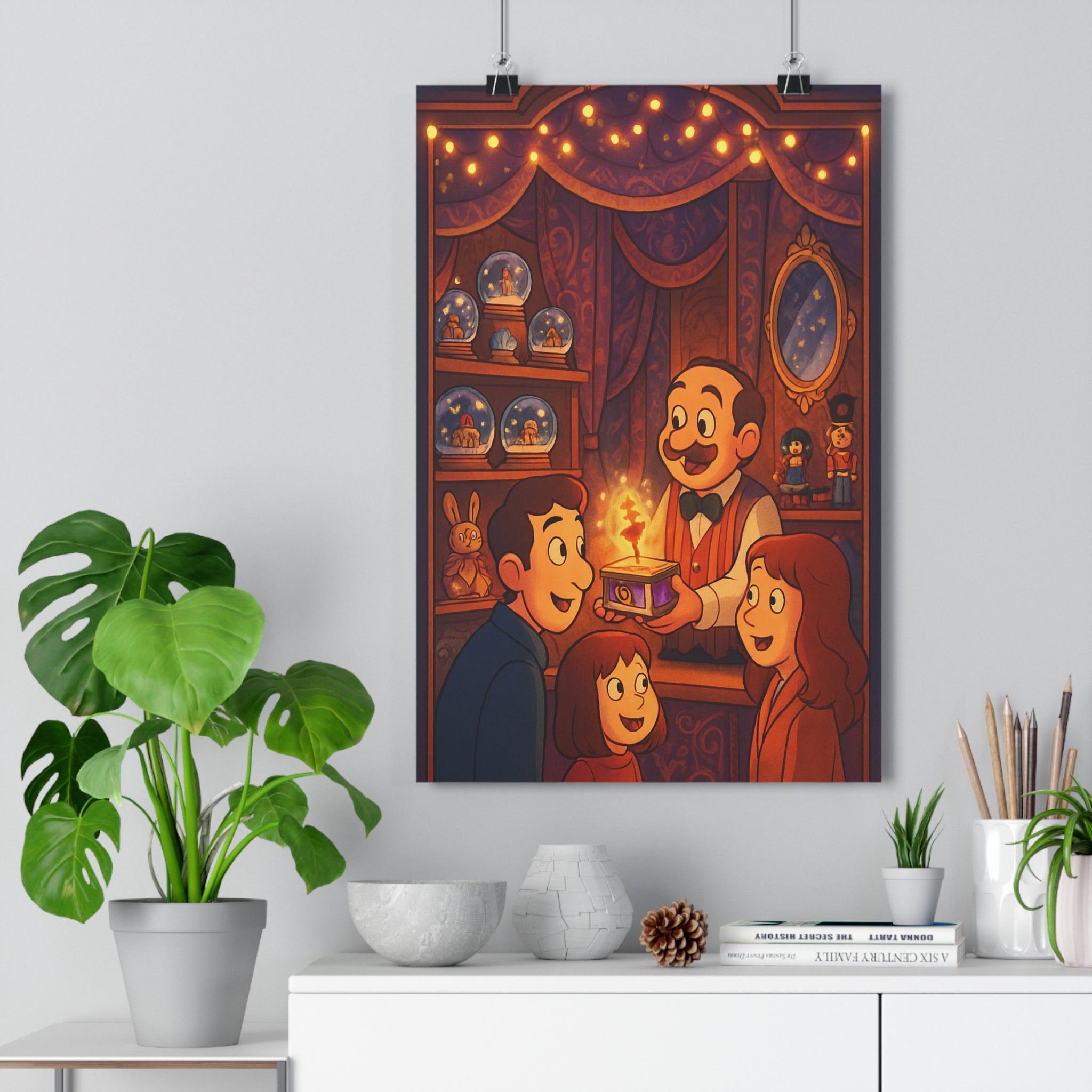 Poster décoratif cartoon nostalgique enchanté enfant salon conte couleurs lumineuses magique homme boutique qualité