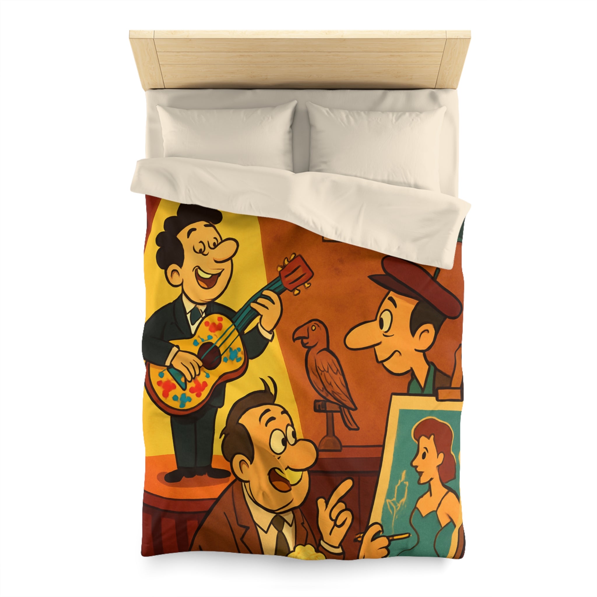 Housse de Couette Microfibre Illustration Unique Design Moderne Décoration Intérieure Raffinée