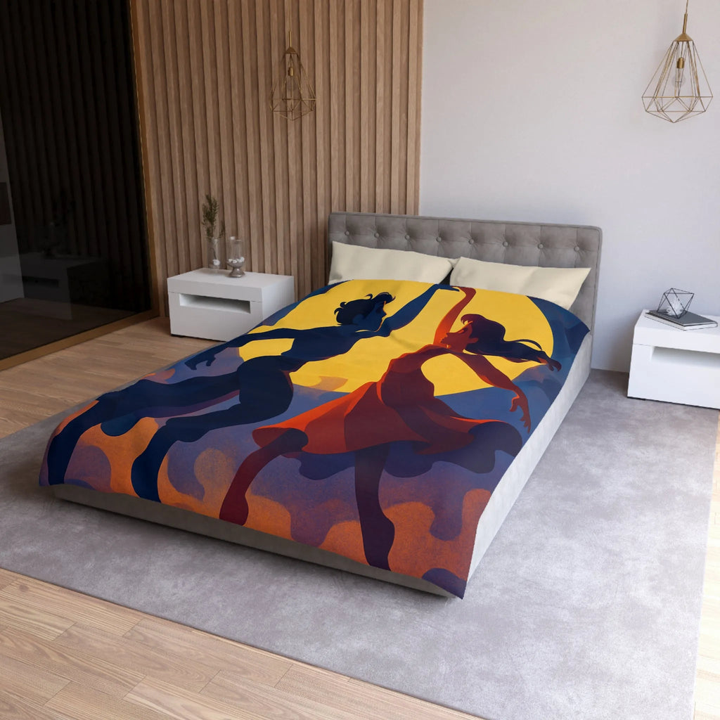 Envoûtante danse romantique sous une pleine lune lumineuse pour votre chambre élégante