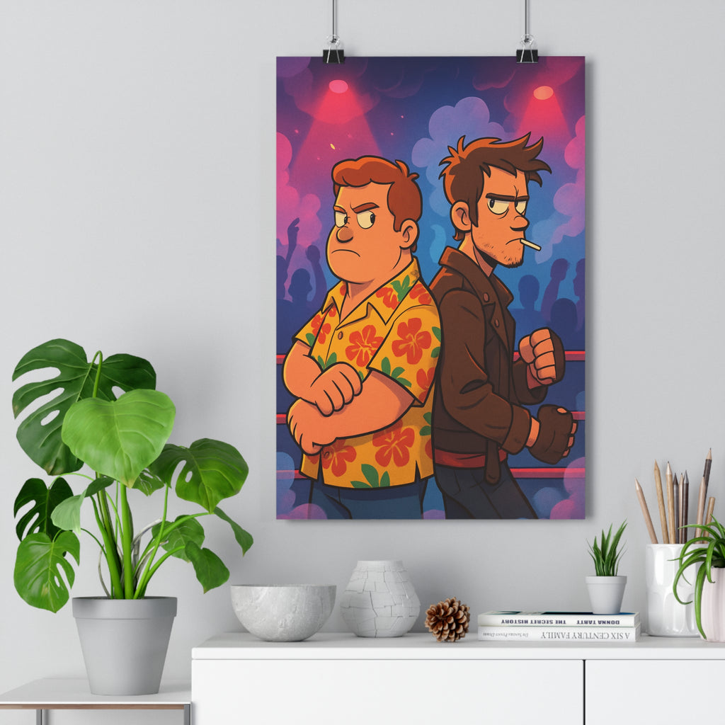 Poster décoratif coloré dessin animé pastel dynamique personnages aventure salon chambre tendance unique luxe