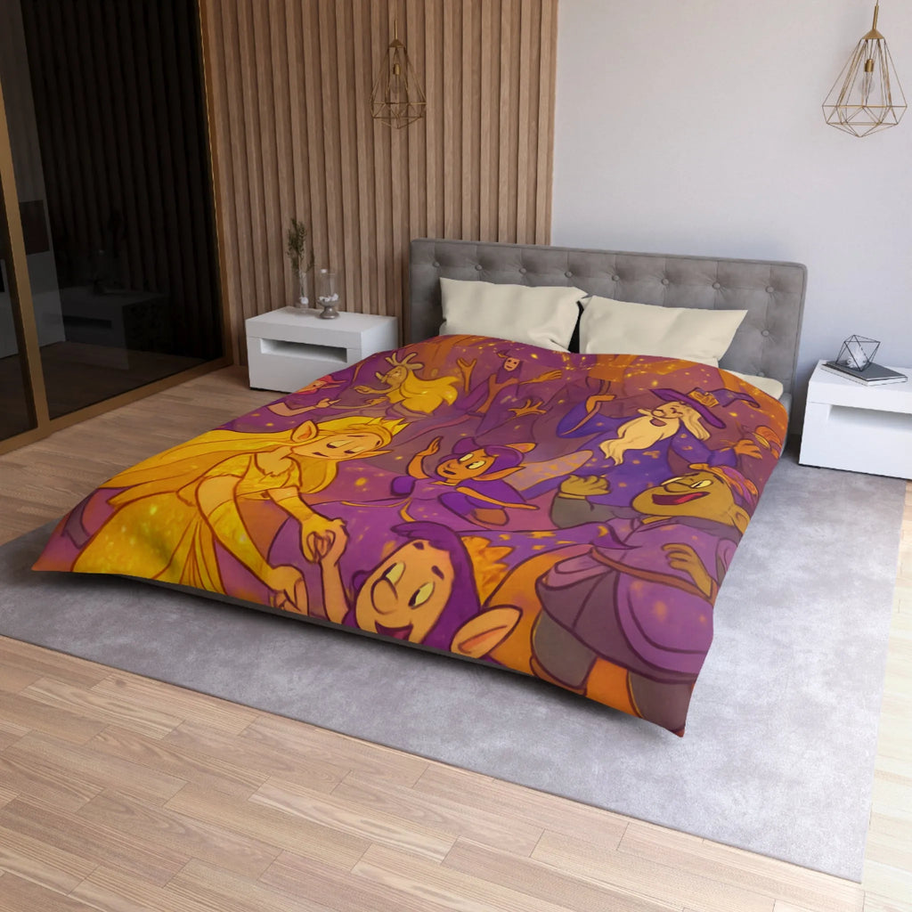 Housse de Couette Féerique avec Elfe dans une Scène de Fête Magique Enchantée