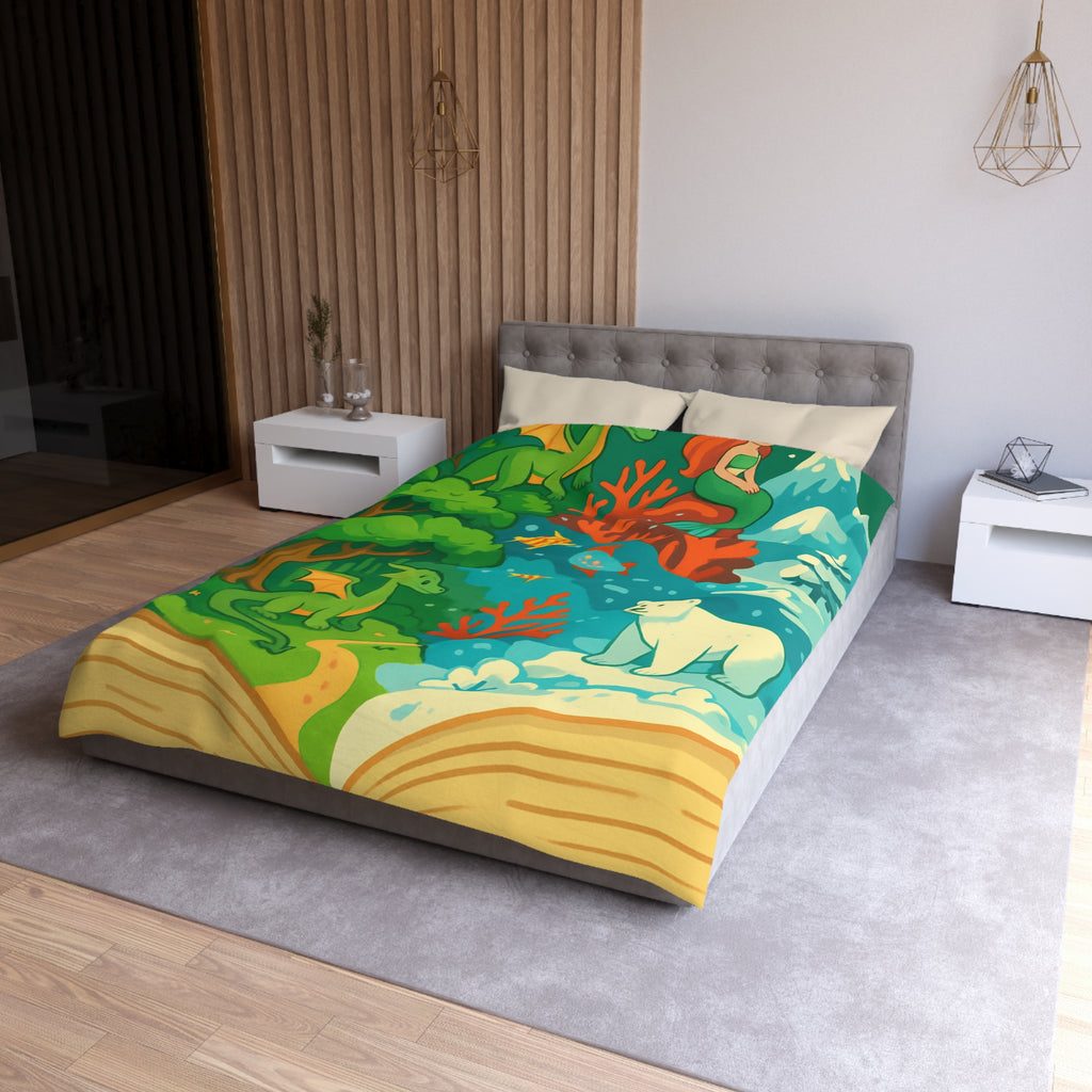 Housse de Couette Microfibre Design Artistique Moderne Décoration Chambre Confort Premium