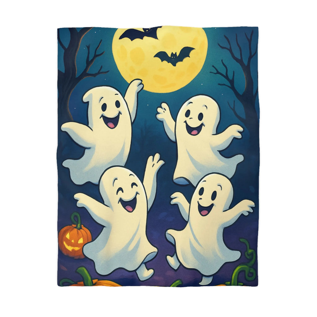 Housse de couette fantaisie avec esprits dansants sous lune et chauves-souris effrayantes