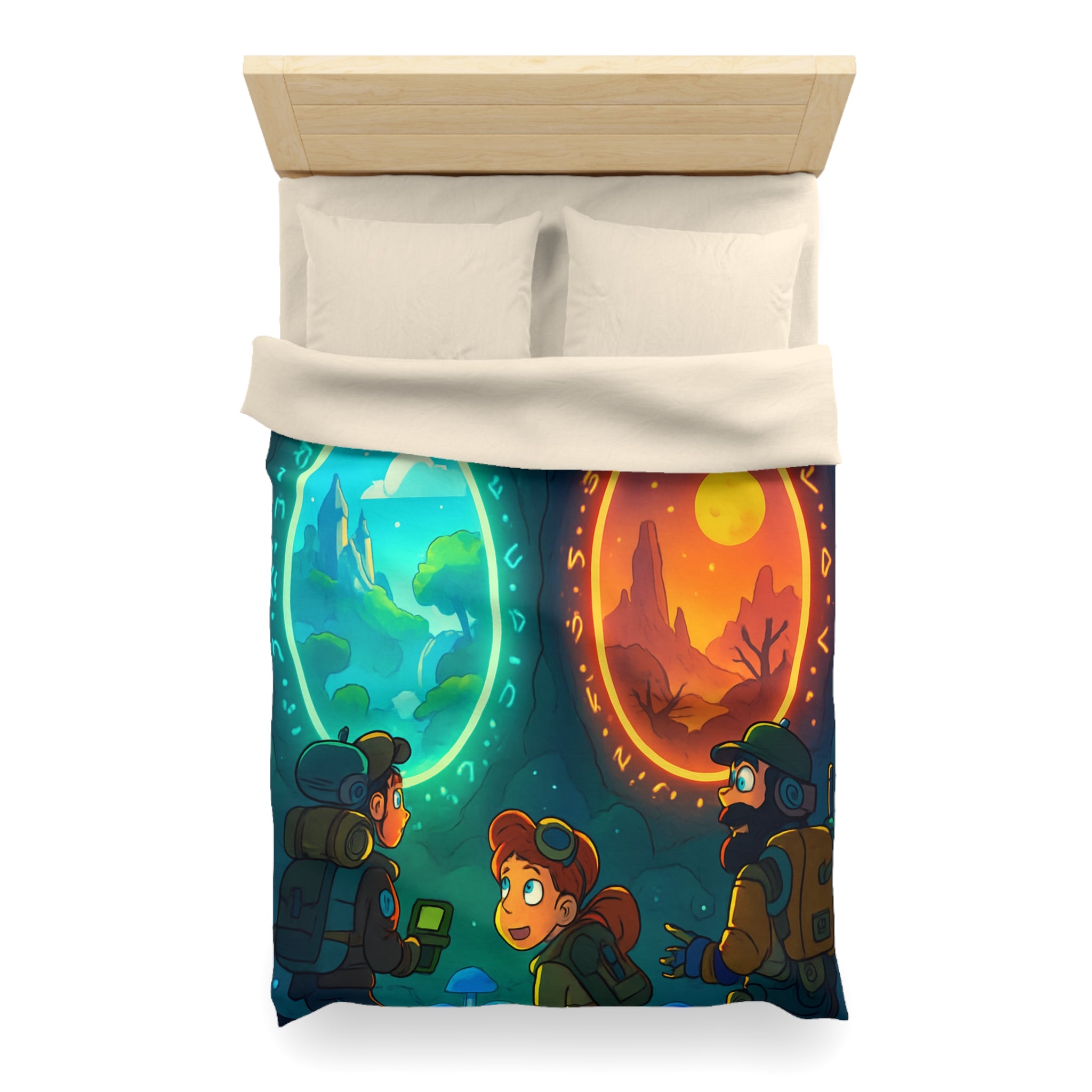 Housse de Couette Microfibre Design Artistique Moderne Décoration Chambre Confort Premium