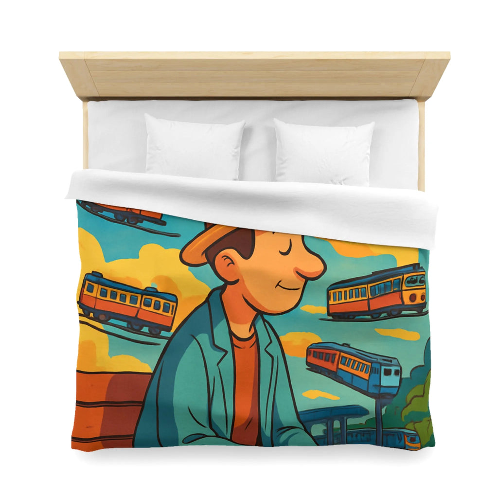 Housse de Couette Microfibre Art Graphique Contemporain Style Décoratif Chambre Tendance