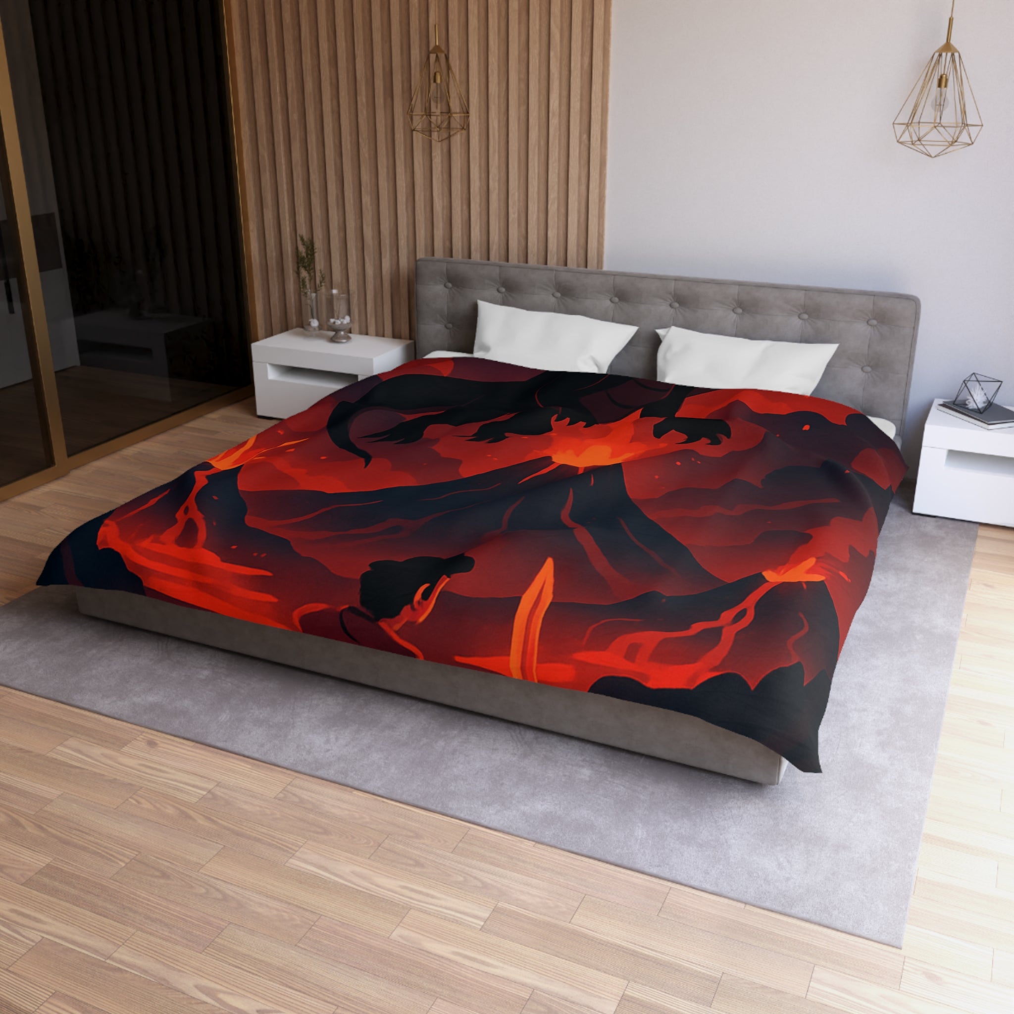 Housse de Couette Microfibre Motif Créatif Original Style Contemporain Chambre Élégante