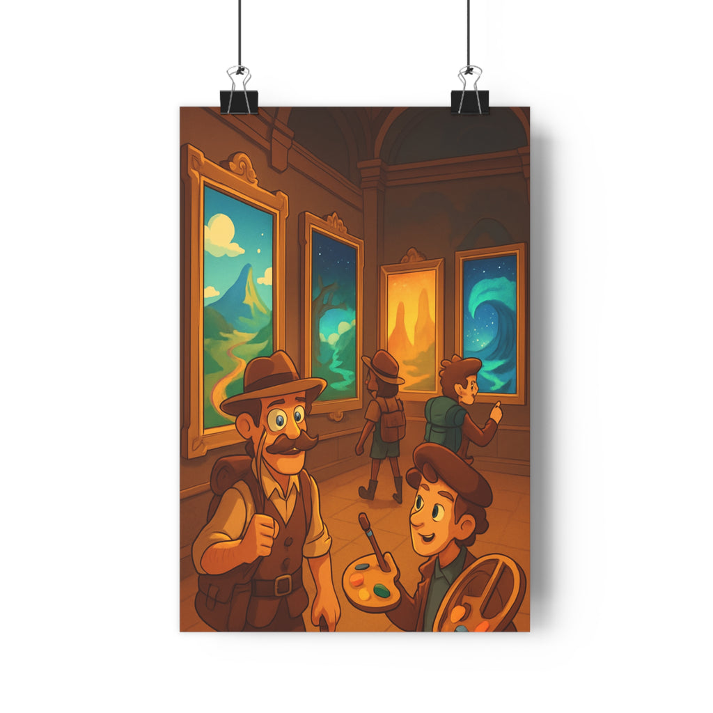 Poster décoratif aventure art animé coloré galerie joyeux salon chambre moderne exploration personnages muraux