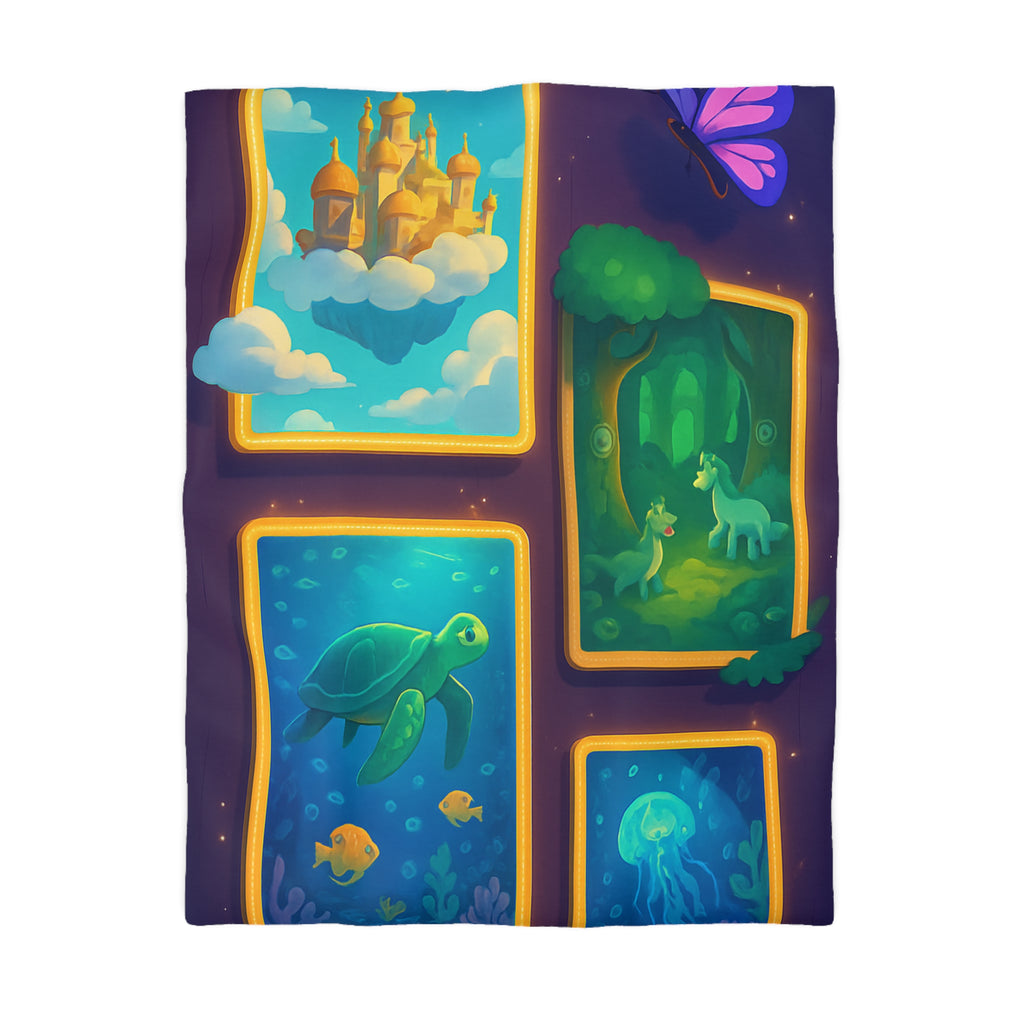 Housse de Couette Microfibre Design Artistique Moderne Décoration Chambre Confort Premium