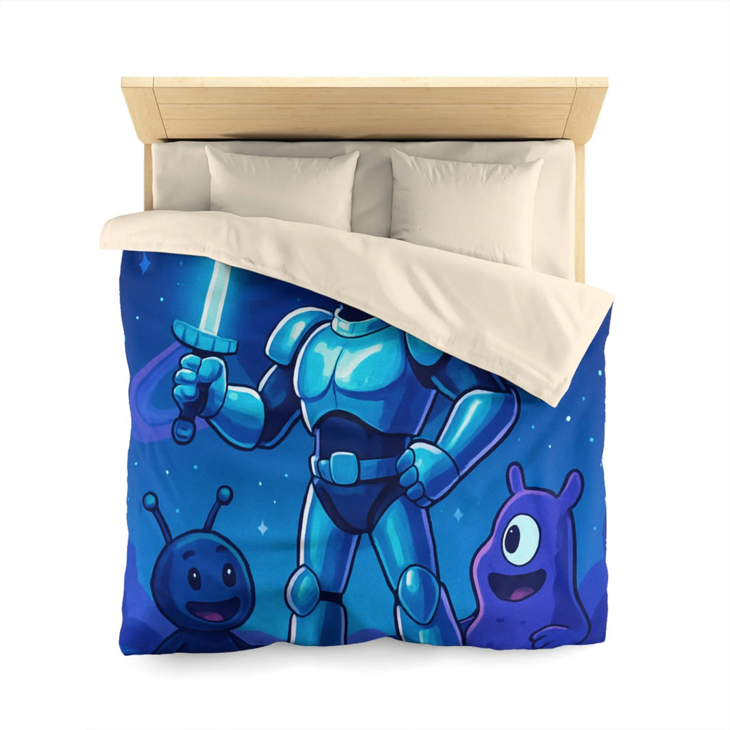 Housse de Couette Galactique: Héros en Armure et Aliens Amicaux dans l'Espace