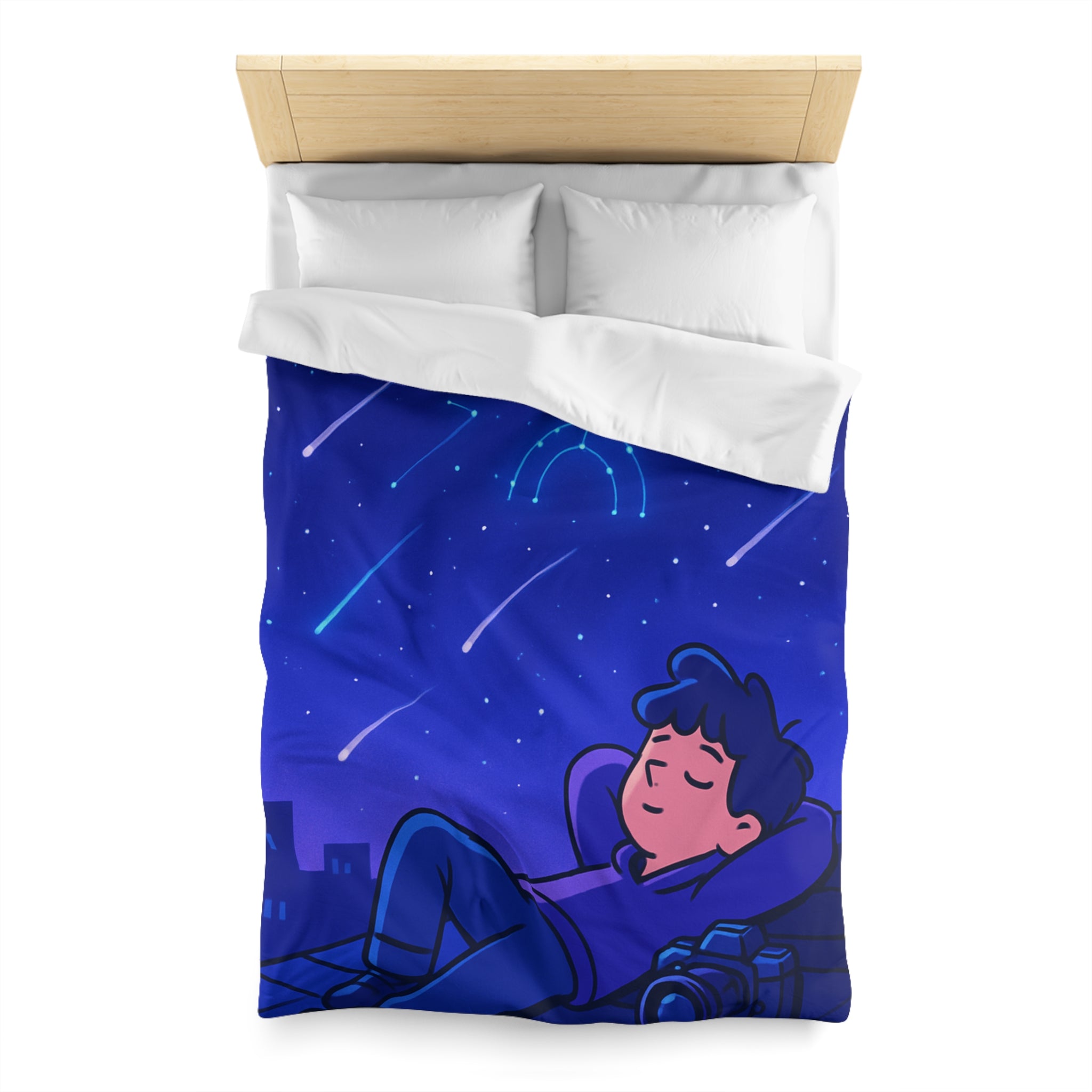 Plongez Dans Un Ciel Étoilé avec Constellations Lumineuses Sur Housse de Couette Envoûtante