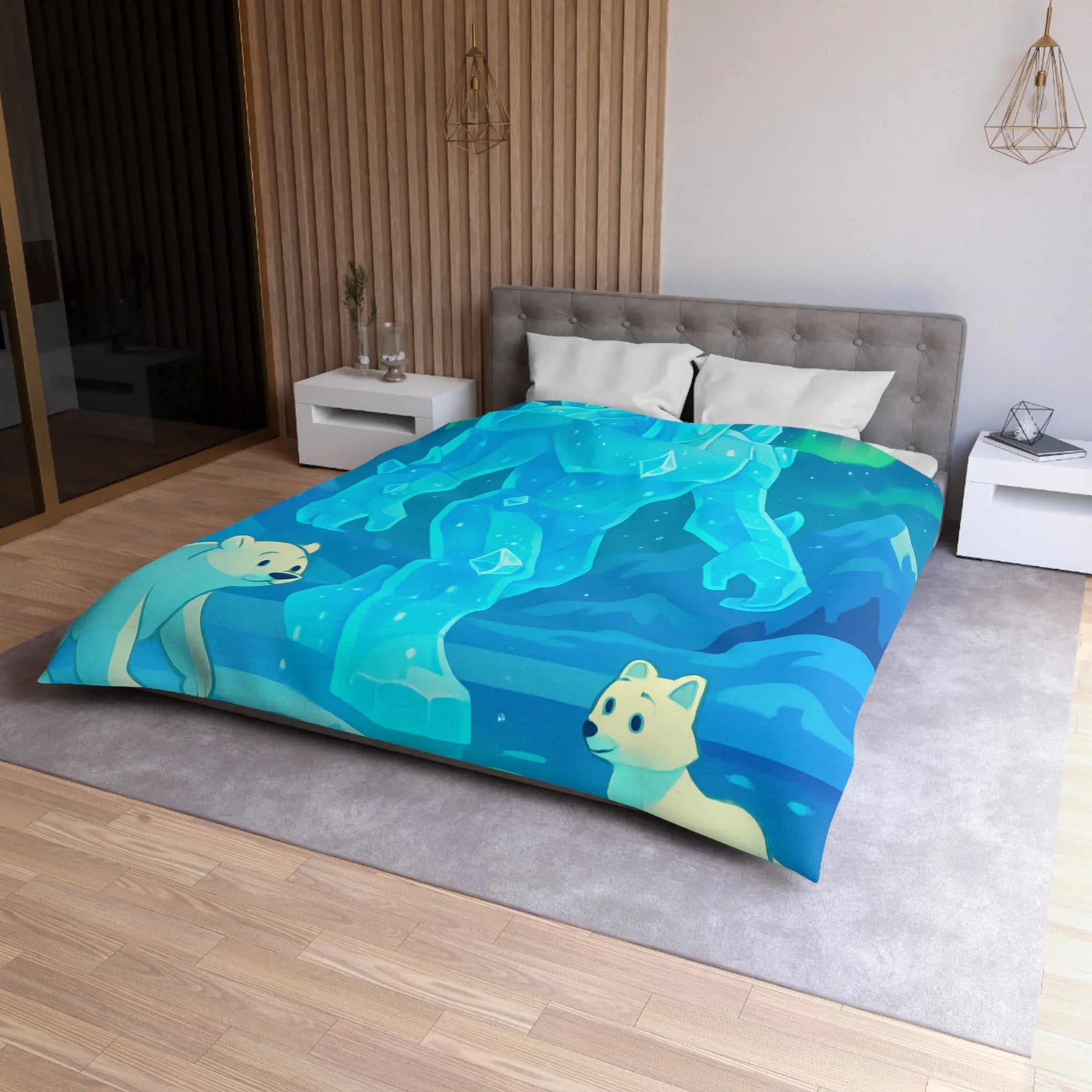 Housse de Couette Microfibre Art Graphique Contemporain Style Décoratif Chambre Tendance