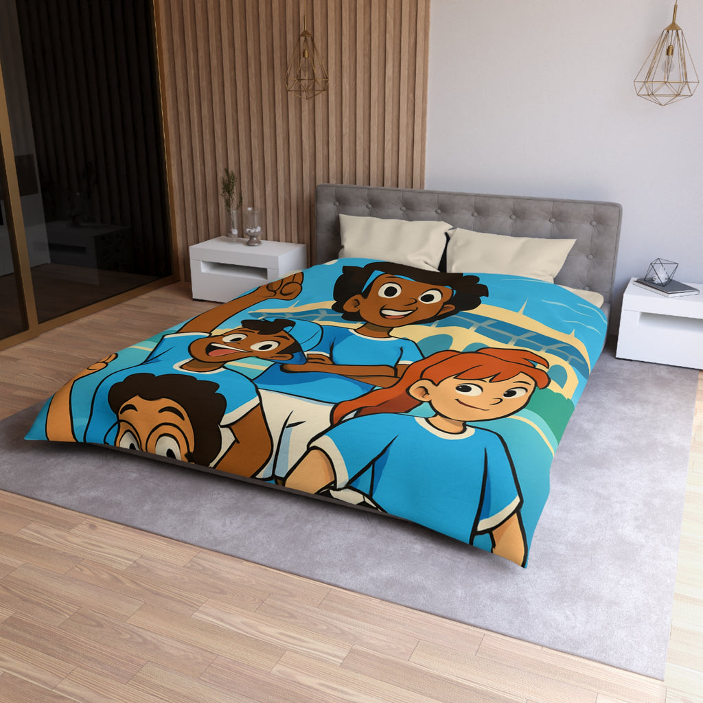 Housse de Couette Microfibre Illustration Unique Design Moderne Décoration Intérieure Raffinée