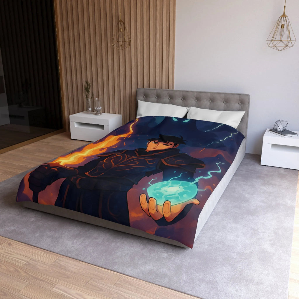 Housse de Couette Microfibre Art Graphique Contemporain Style Décoratif Chambre Tendance