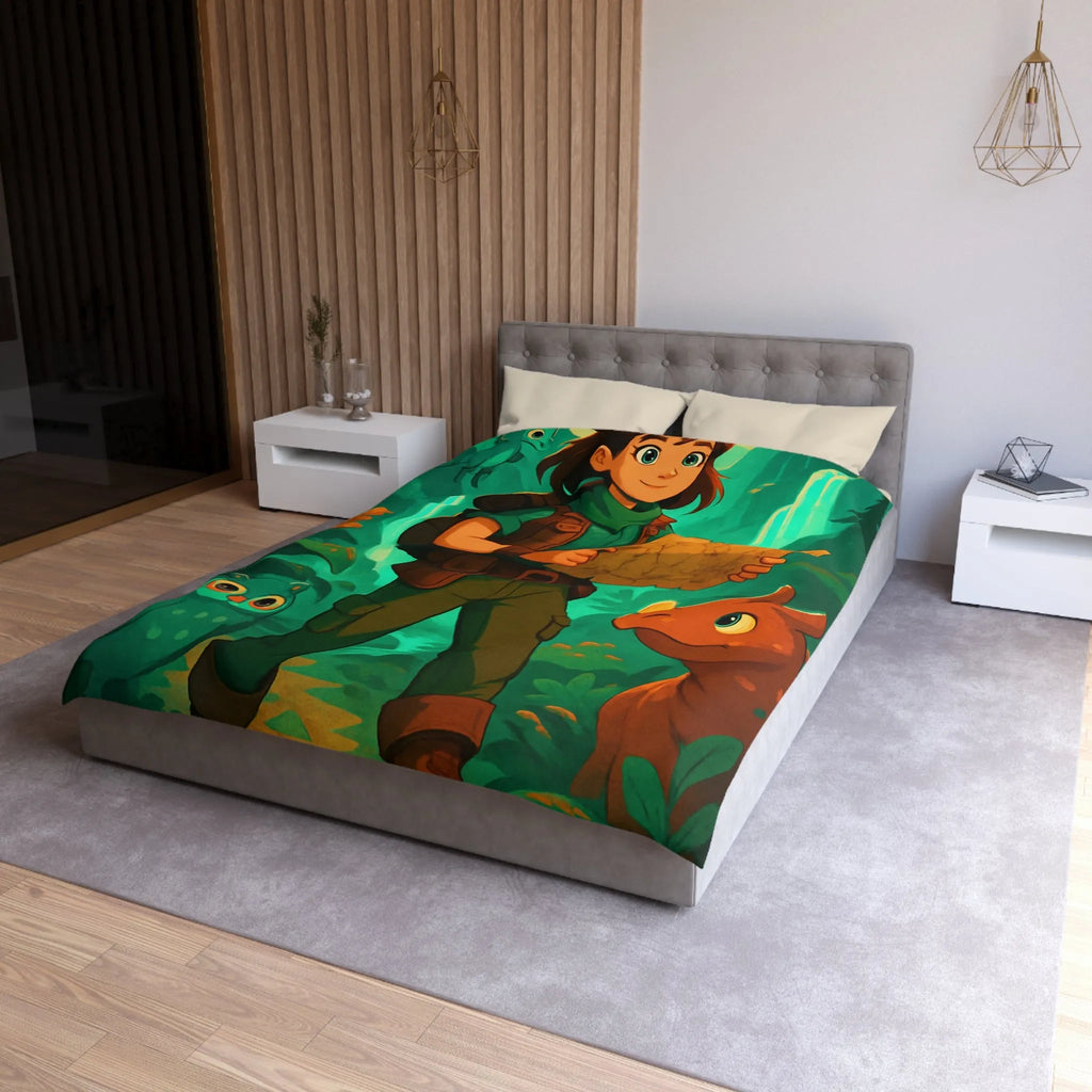 Aventure Enchantée: Enfant Voyageur, Animaux Magiques, Carte Mystérieuse, Forêt Lumineuse, Cascade Sereine