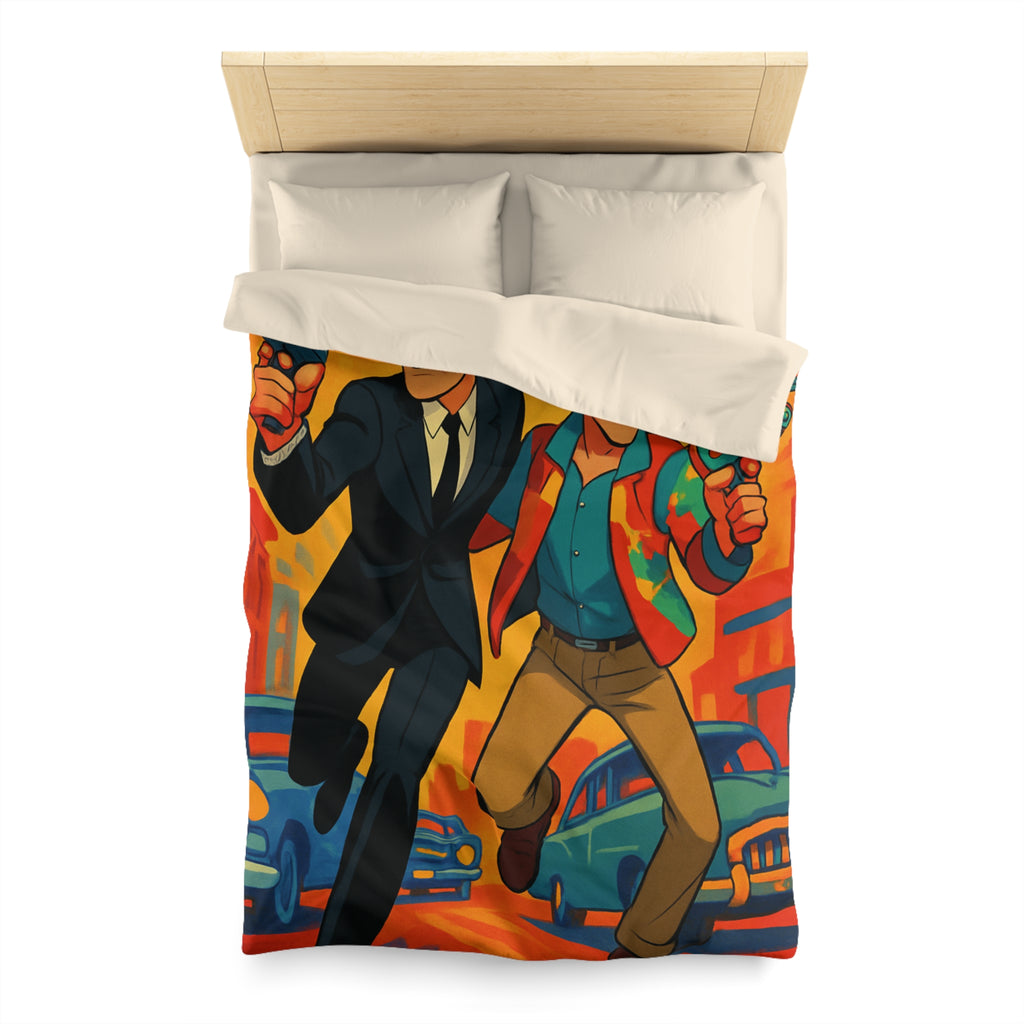 Housse de Couette Microfibre Illustration Unique Design Moderne Décoration Intérieure Raffinée