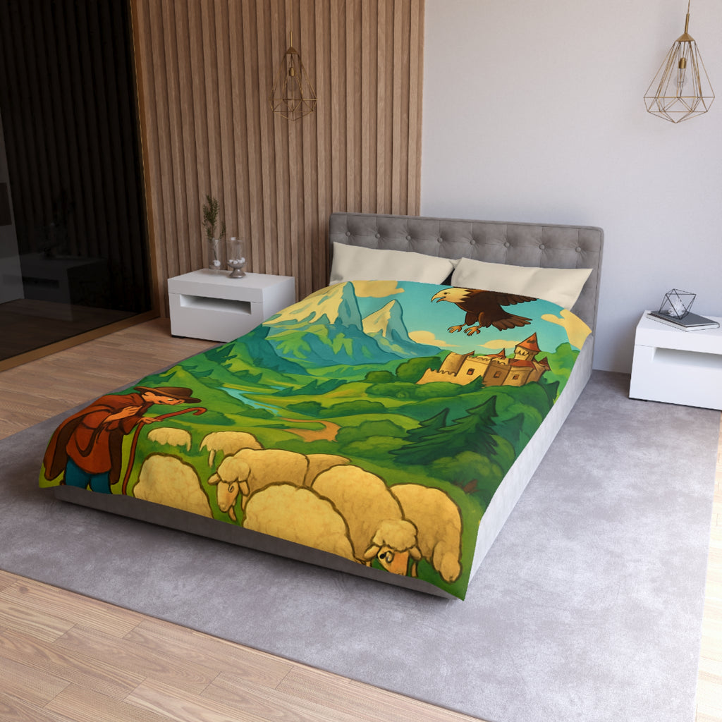 Housse de Couette Microfibre Design Artistique Moderne Décoration Chambre Confort Premium