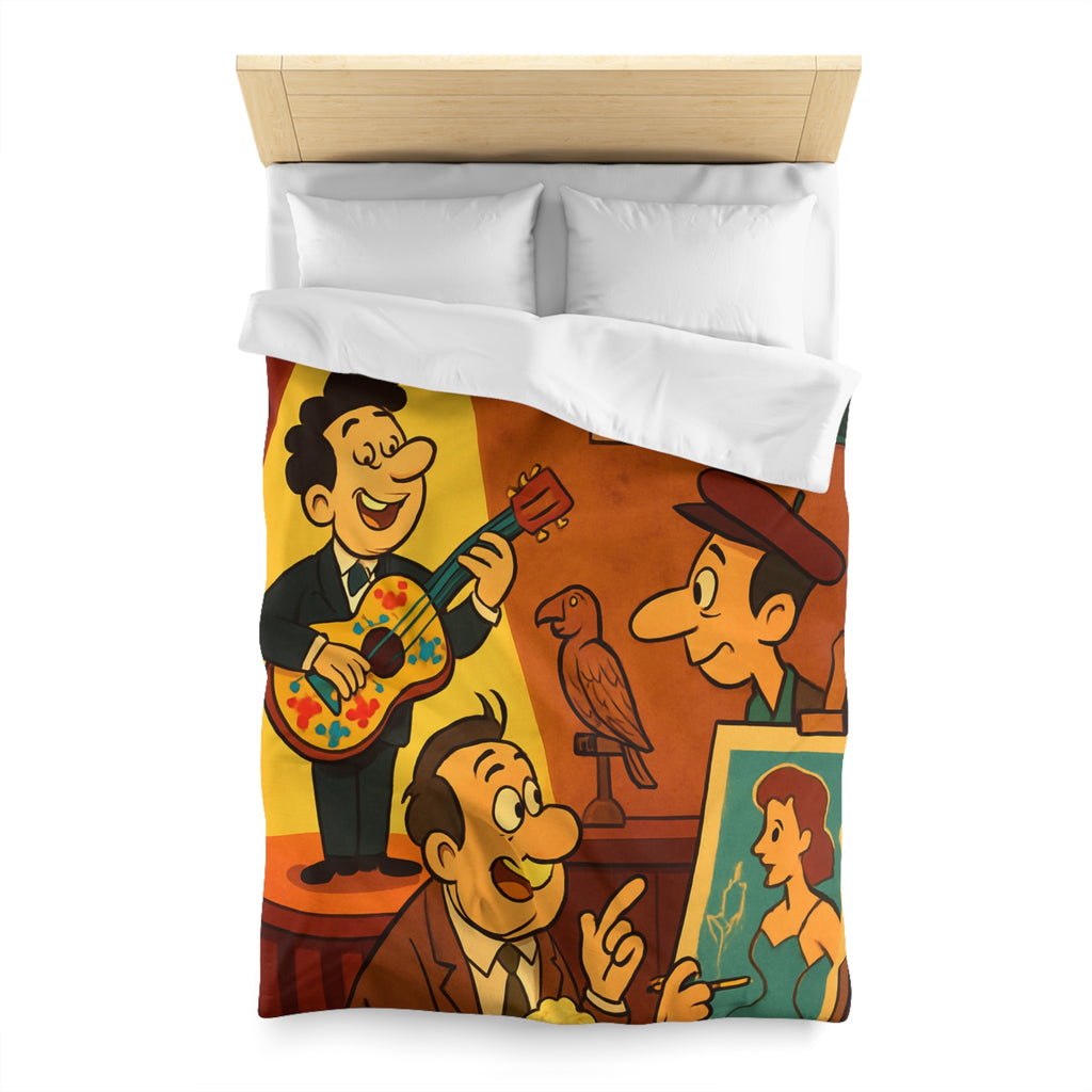 Housse de Couette Microfibre Illustration Unique Design Moderne Décoration Intérieure Raffinée