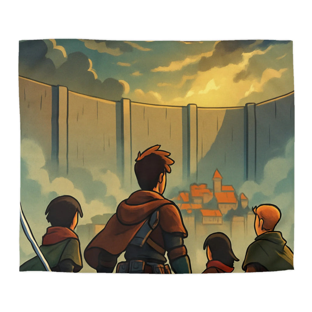 Épique housse de couette anime inspirée harmonie aventure dynamique murs personnages