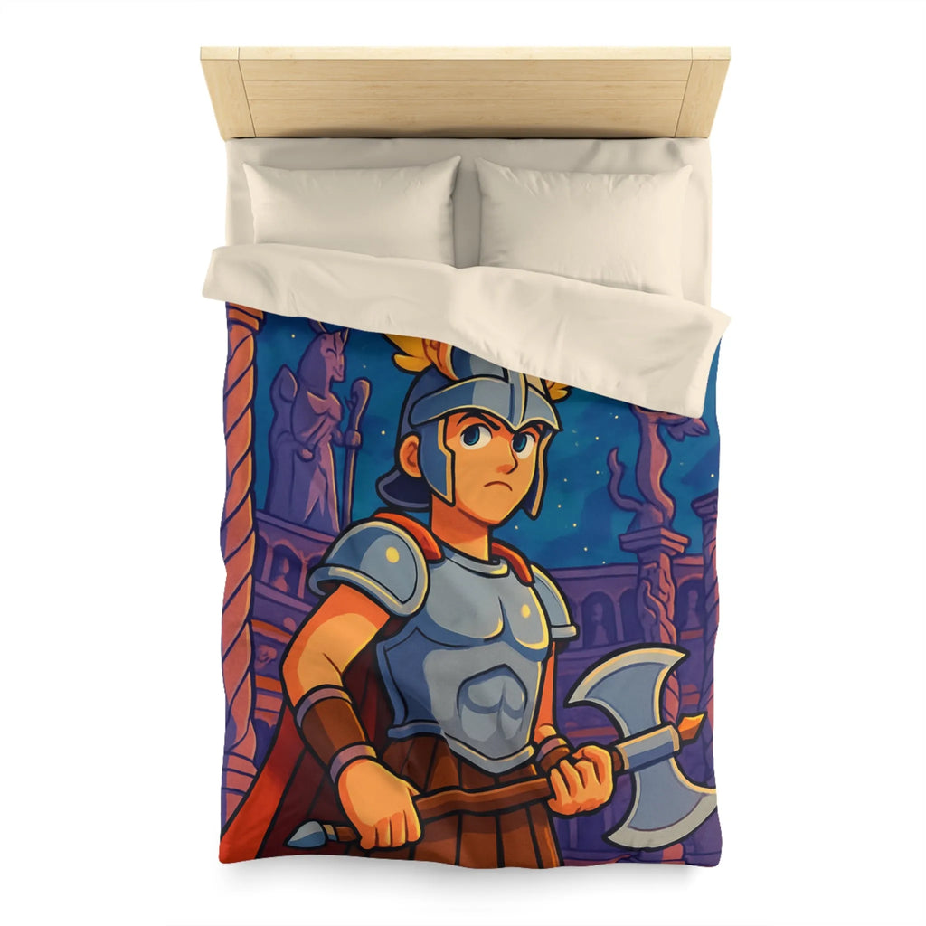 Housse de Couette Inspirée de Guerrier Épique avec Mythologie et Créatures Fantastiques