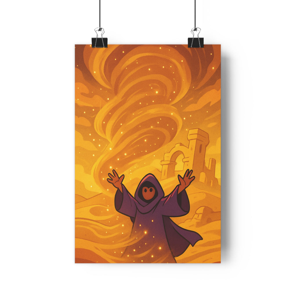 Poster décoratif mystique violet jaune désert aventure cartoon dynamique chambre salon bureau moderne qualité