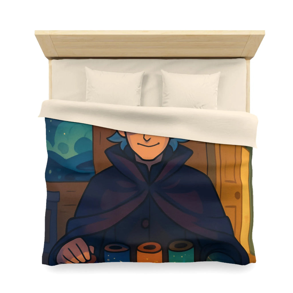 Housse de couette magique avec design nocturne sur fond de lune et étoiles