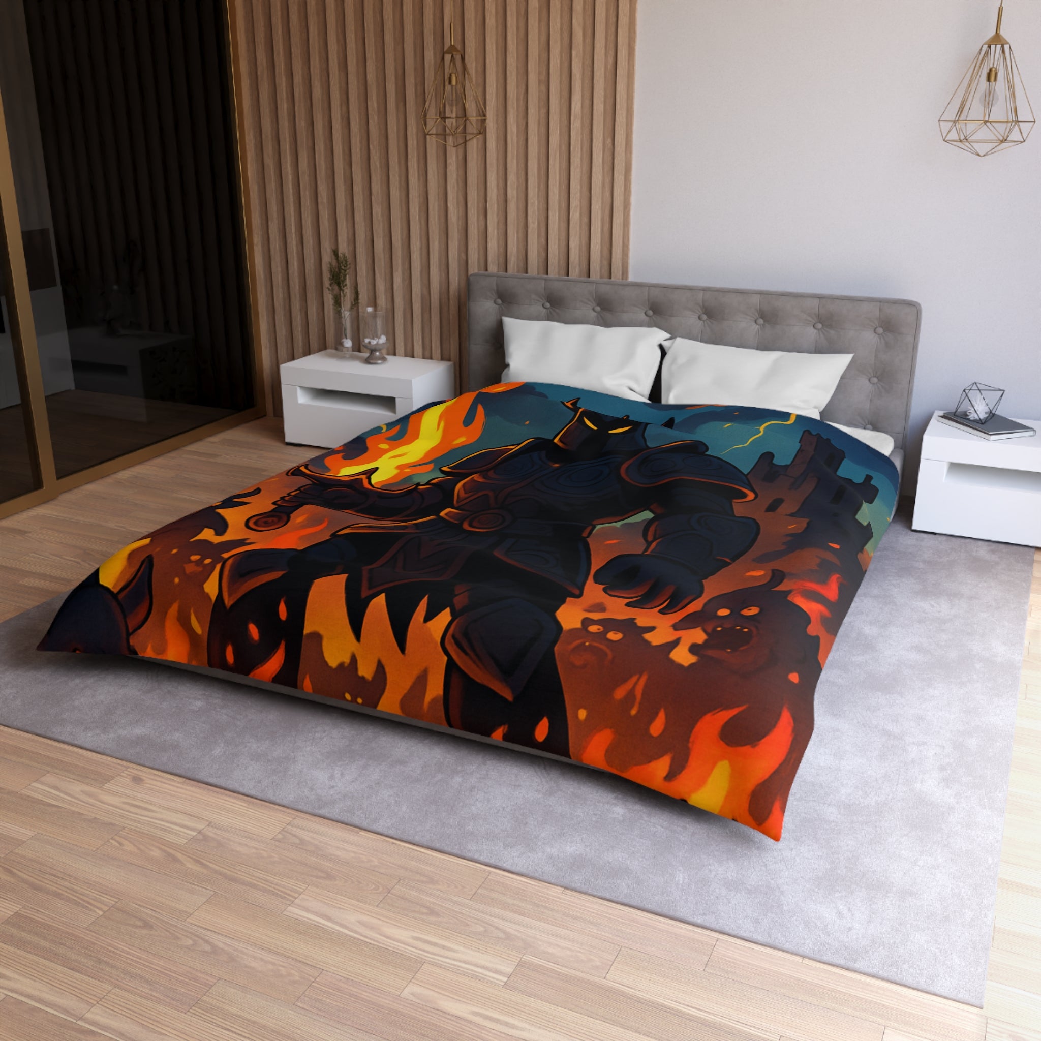 Housse de Couette Microfibre Motif Créatif Original Style Contemporain Chambre Élégante