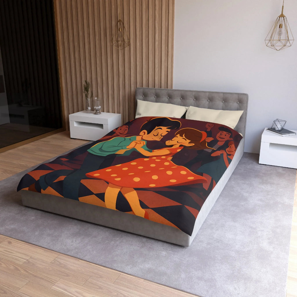 Housse de Couette Microfibre Art Graphique Contemporain Style Décoratif Chambre Tendance