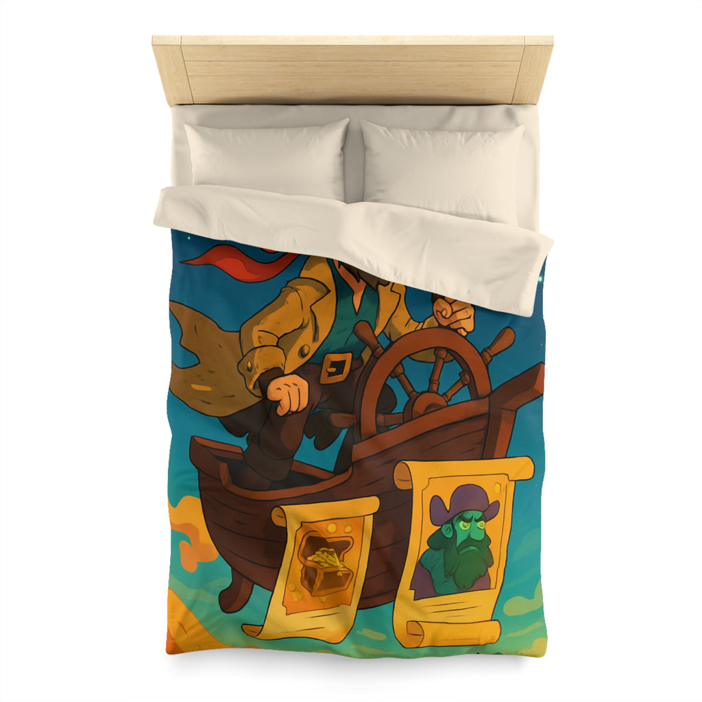 Pirate aventureux naviguant dans le ciel étoilé sur un bateau volant enchanteur