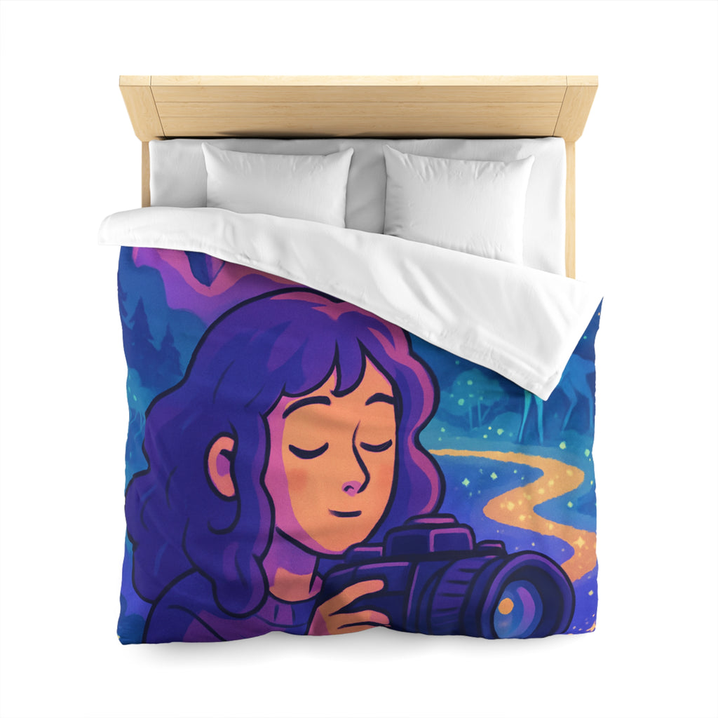 Housse de Couette Mystique avec Paysage Onirique et Envolée de Montagnes Flottantes