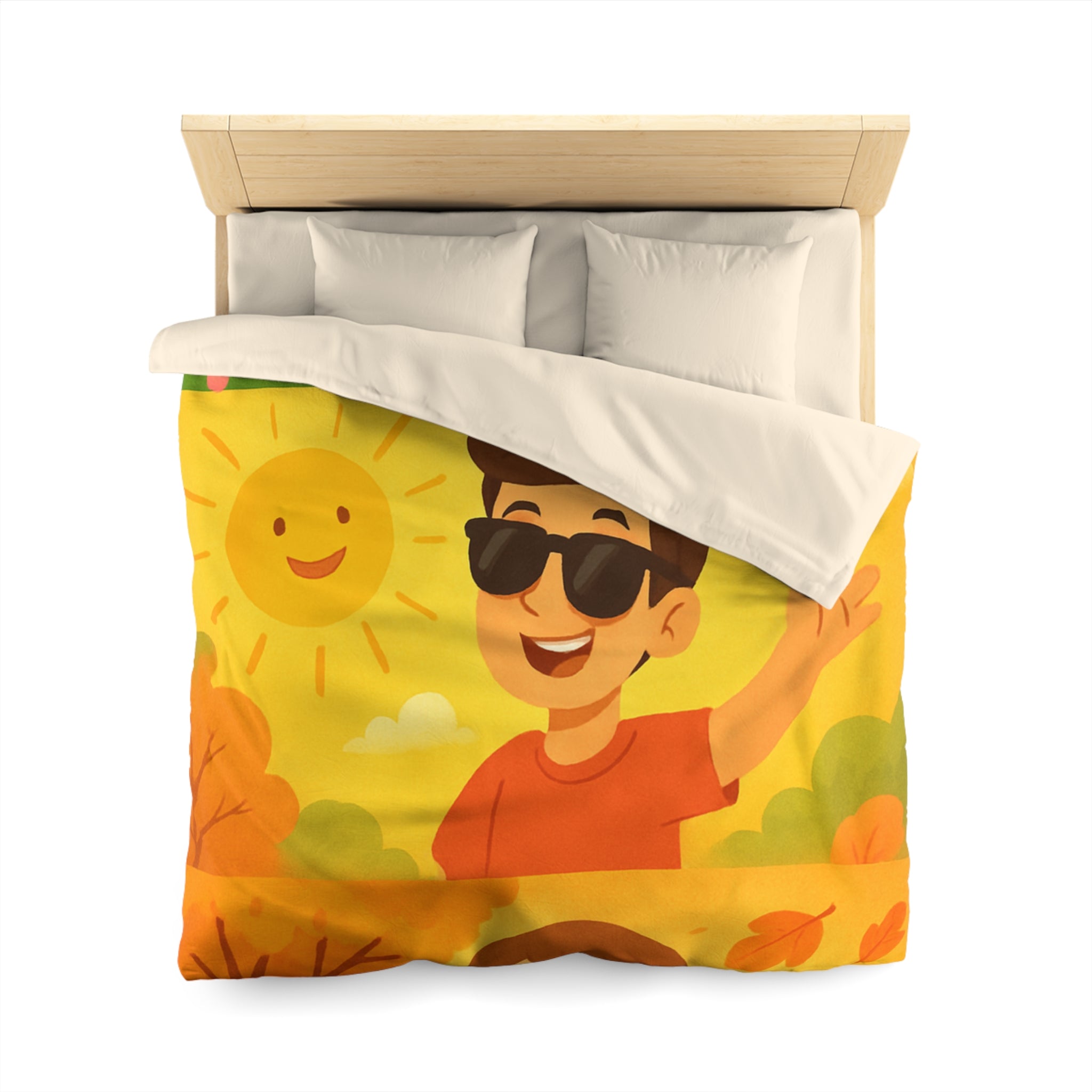 Housse de Couette Microfibre Design Artistique Moderne Décoration Chambre Confort Premium