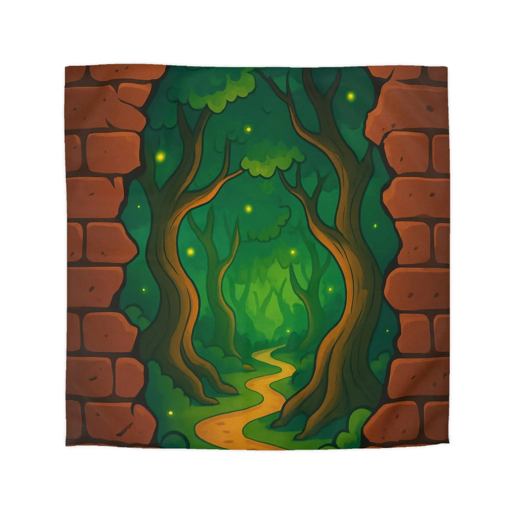Enchanted Forest Path Through Brick Wall Creates Mystical Journey for Dreamy Bedroom Decor