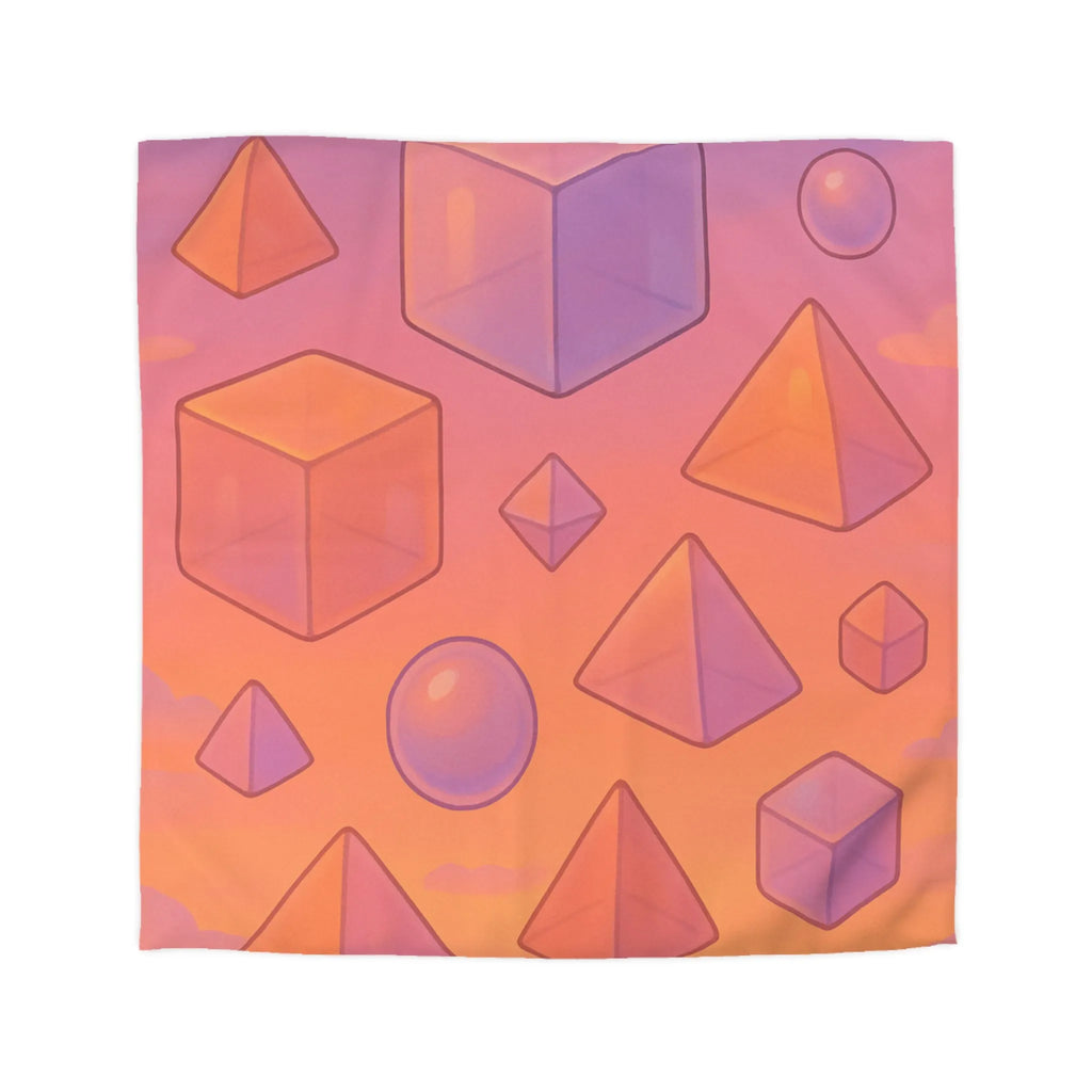 Housse de couette avec motifs géométriques colorés style moderne ambiance sereine et apaisante