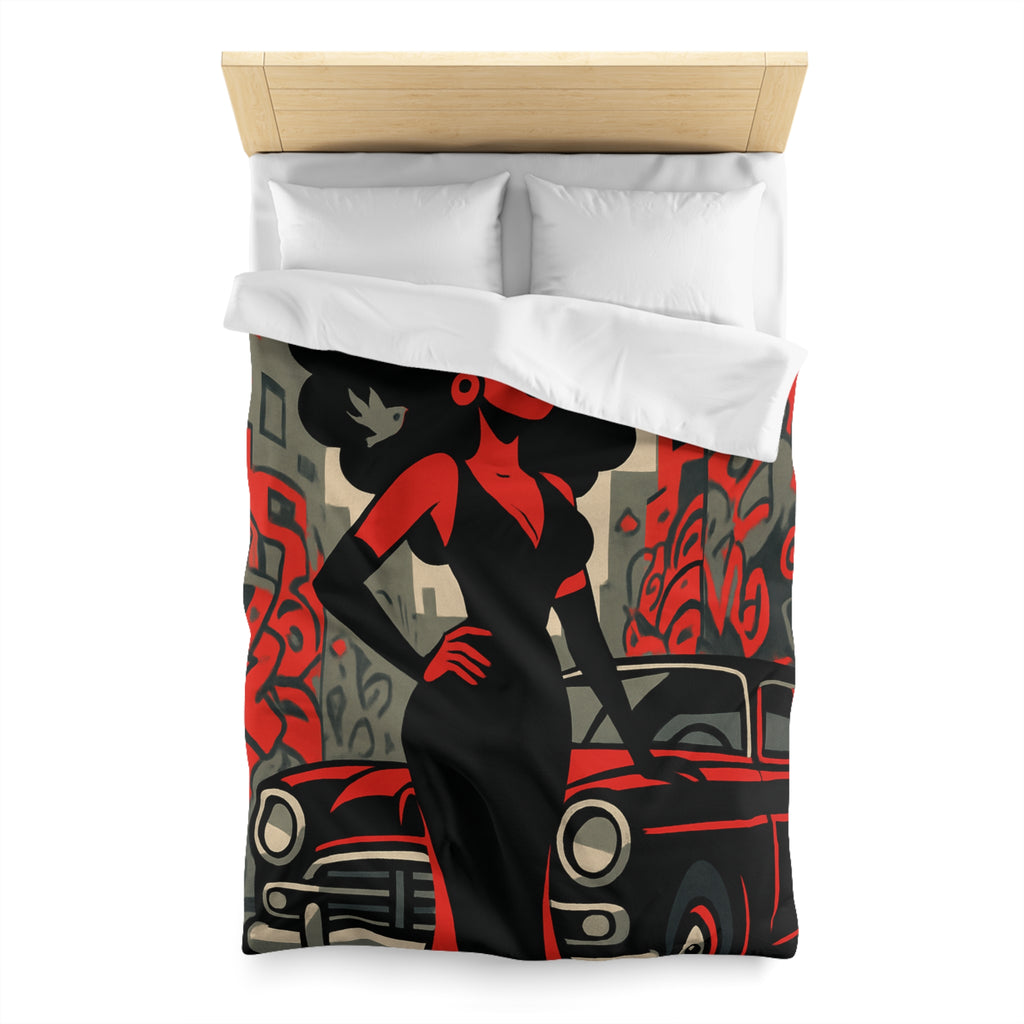 Housse de Couette Microfibre Design Artistique Moderne Décoration Chambre Confort Premium