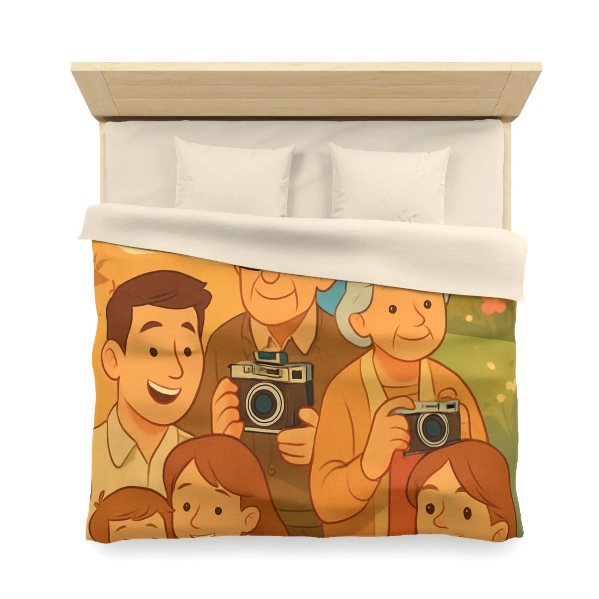 Housse de Couette Enfants Aventure Famille Paysage Soleil et Montagne Poétique Douceur