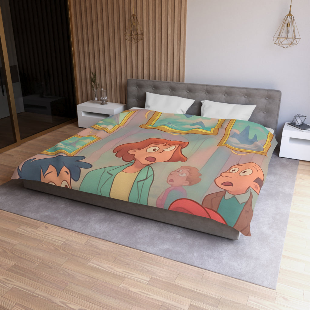 Housse de Couette Microfibre Design Artistique Moderne Décoration Chambre Confort Premium