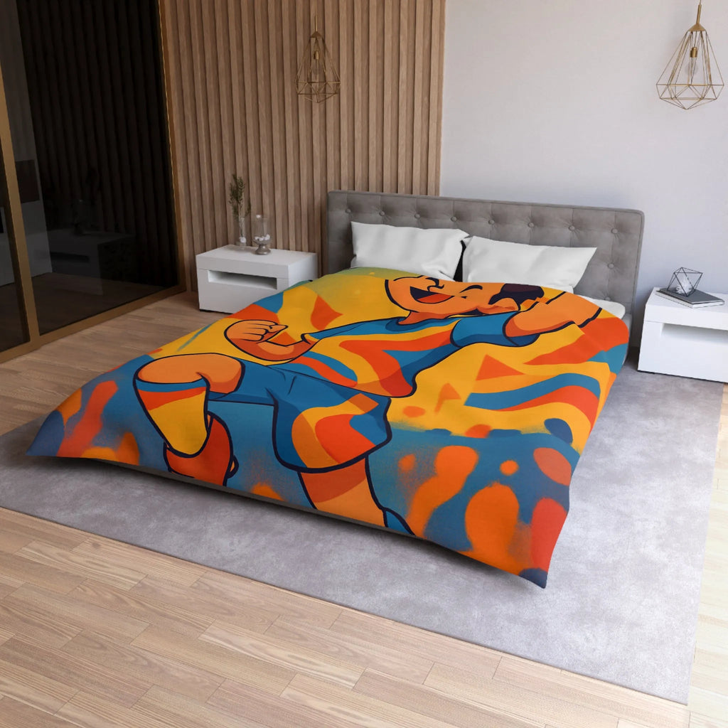 Housse de Couette Dynamique Enfant Football Motif Coloré Supporters Joie Match Gagnant