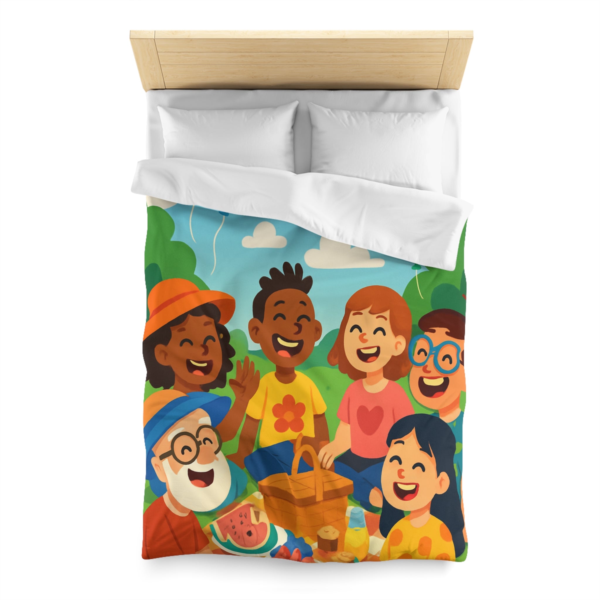 Housse de Couette Microfibre Illustration Unique Design Moderne Décoration Intérieure Raffinée